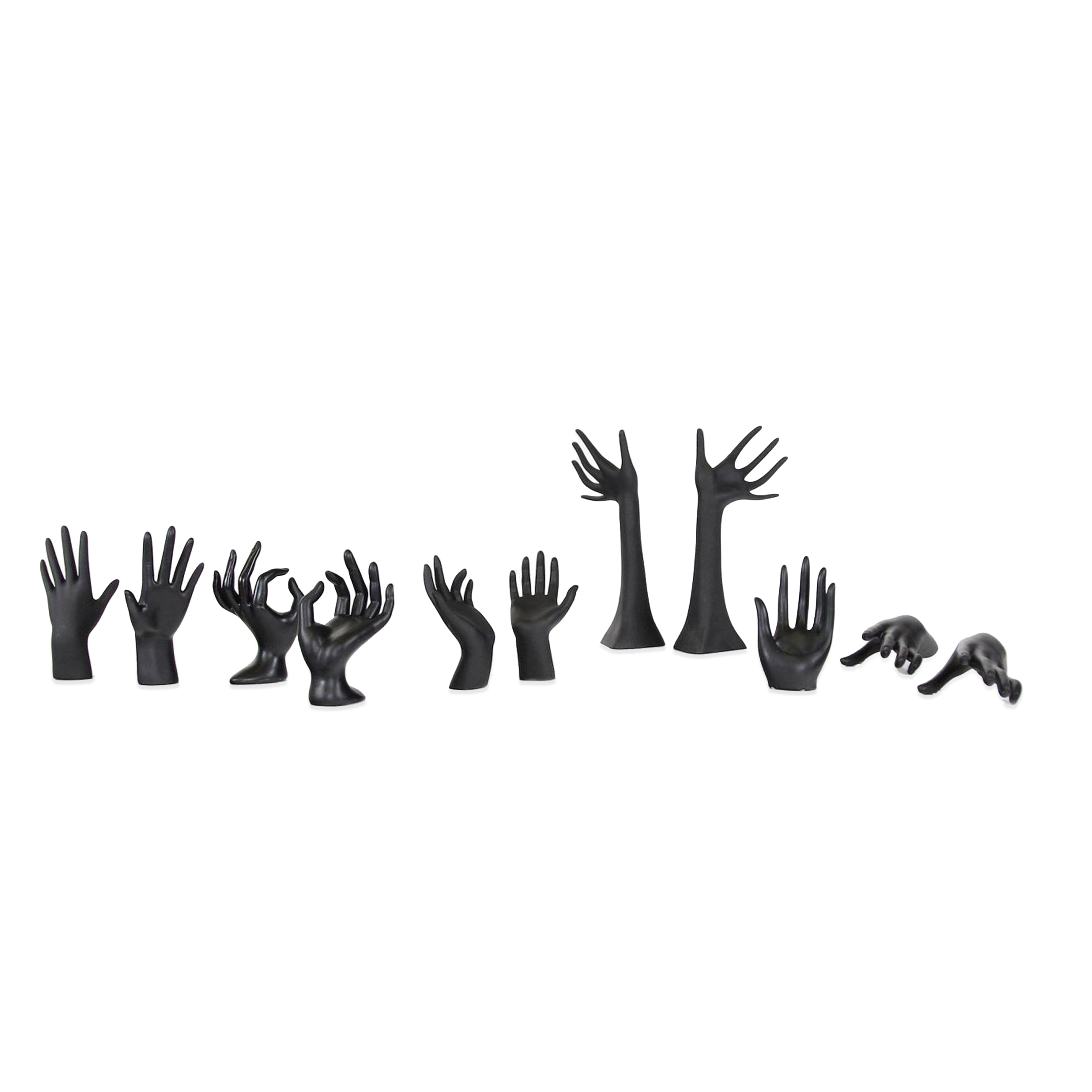 Black Reaching Hand Statue - Modern Home Decor Sculpture for Living Room, Office & Garden | Unique Gothic Art Piece for Halloween & Horror Theme Parties