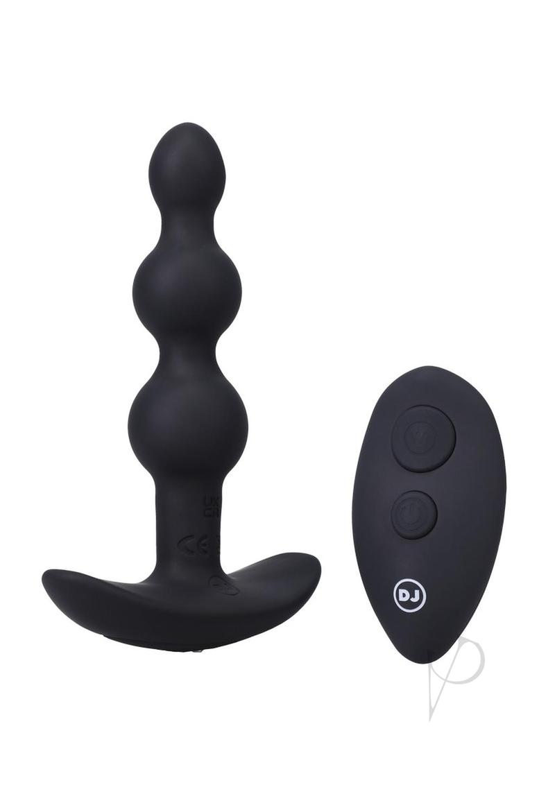 Rechargeable Silicone Beaded Anal Plug with Remote Control - Black | Waterproof & Hypoallergenic | Perfect for Couples Play & Solo Exploration