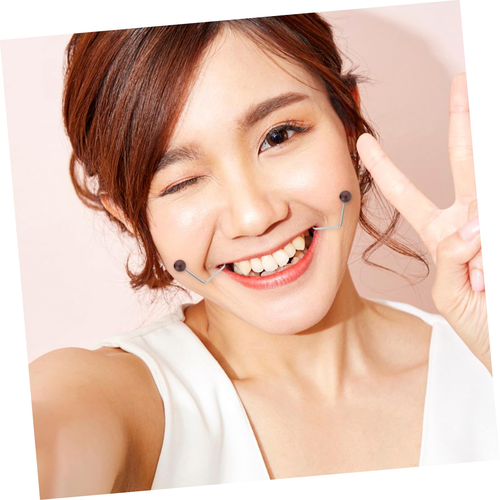 1 Pair Face Dimple Trainer - Alloy Black Dimple Maker Tool for Lips, Jaw & Cheek Exercise | Beauty Smile Enhancer for Natural Dimples | Perfect for Daily Facial Workout & Cosplay Makeup