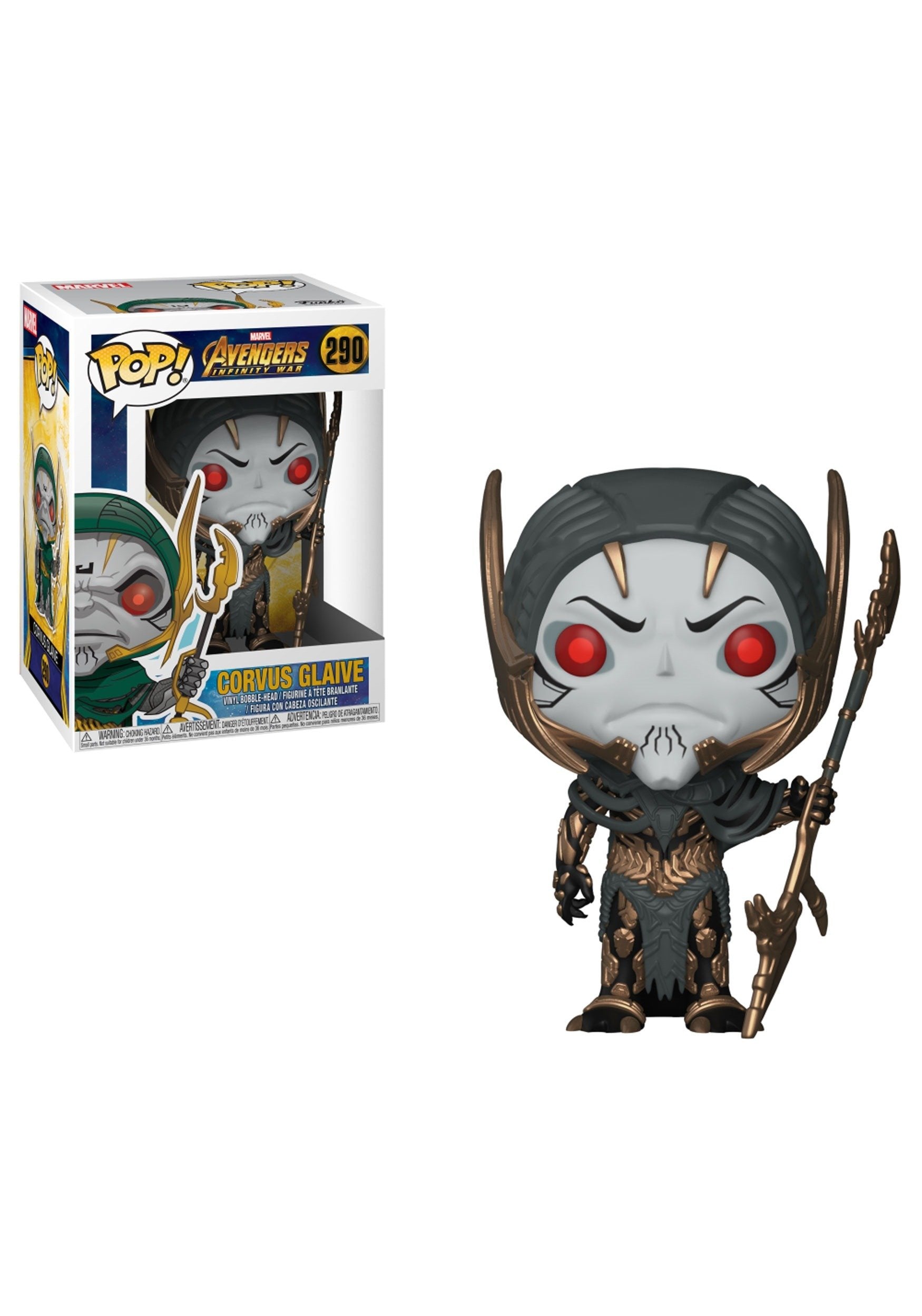 Avengers Infinity War Corvus Glaive #290 Funko Pop Vinyl Figure - Collectible Marvel Superhero Toy for Fans & Display - Perfect for Home Decor, Office Display, and Gift for Marvel Lovers