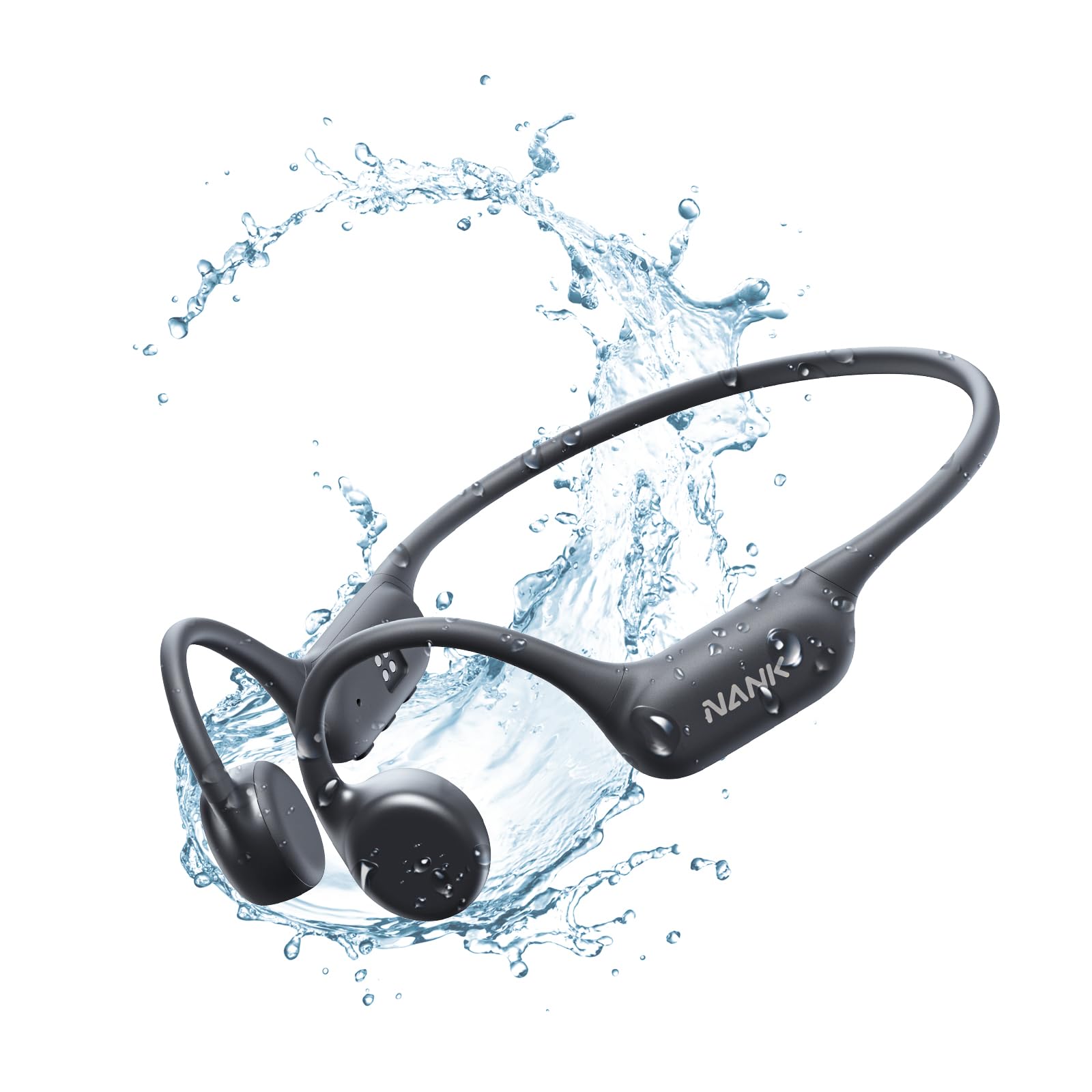 NANK Runner4 Bone Conduction Headphones - IP68 Waterproof Wireless Bluetooth 5.4 Open-Ear Headset with 16GB MP3 Player & Hard Case - Perfect for Running, Swimming, Gym Workouts & Outdoor Sports Activities