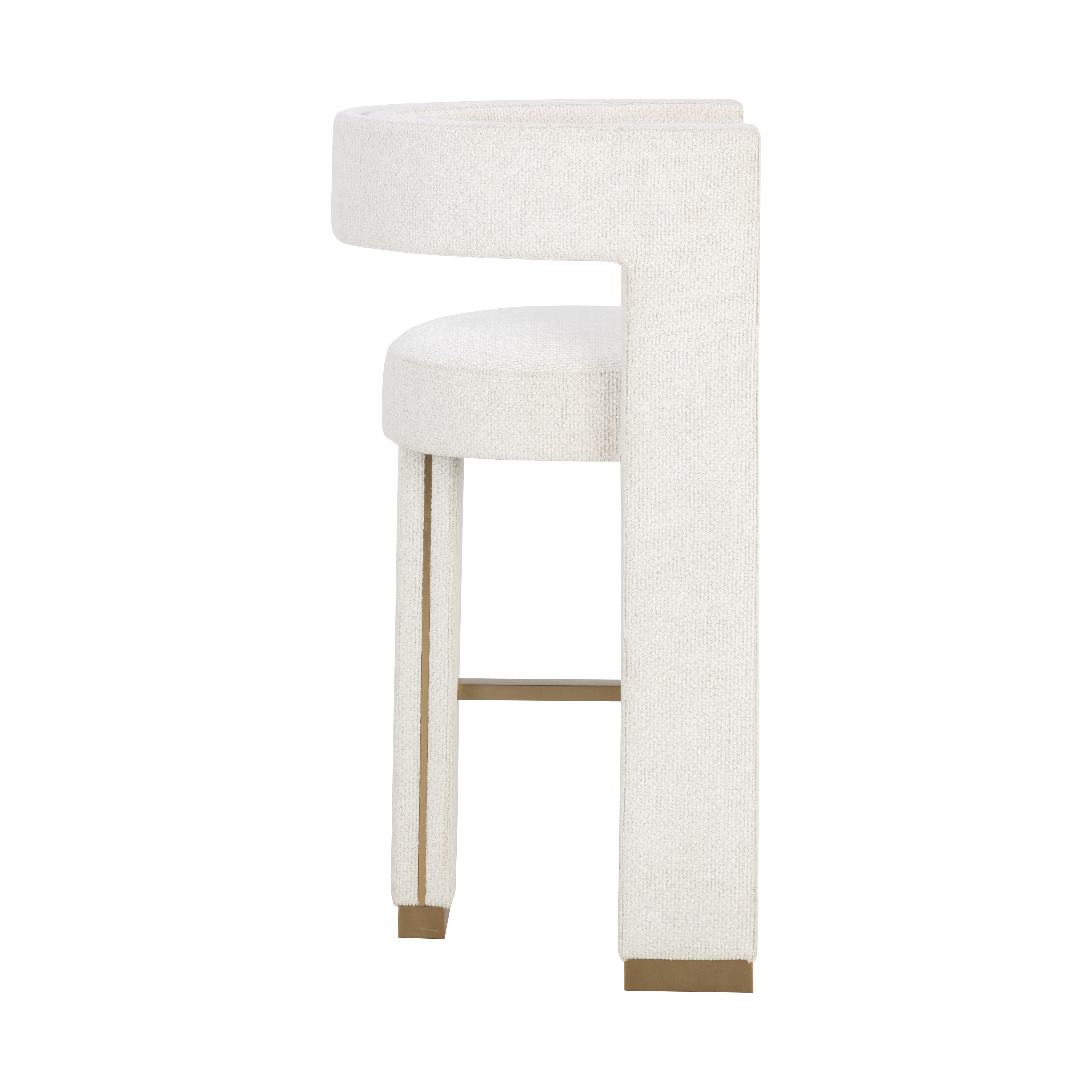 Adamina Barstool - Rhea Light Barley Wooden Counter Stool with Back Support - Perfect for Kitchen Island, Breakfast Bar & Home Decor