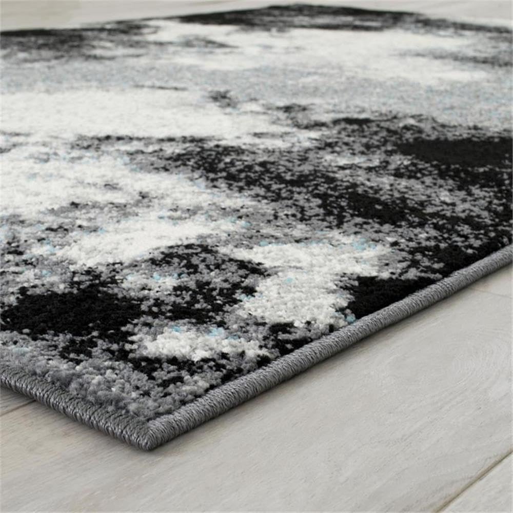 Nicolette Contemporary Gray 5'x7' Area Rug by Furniture of America - Soft Fabric for Living Room, Bedroom & Office Decor