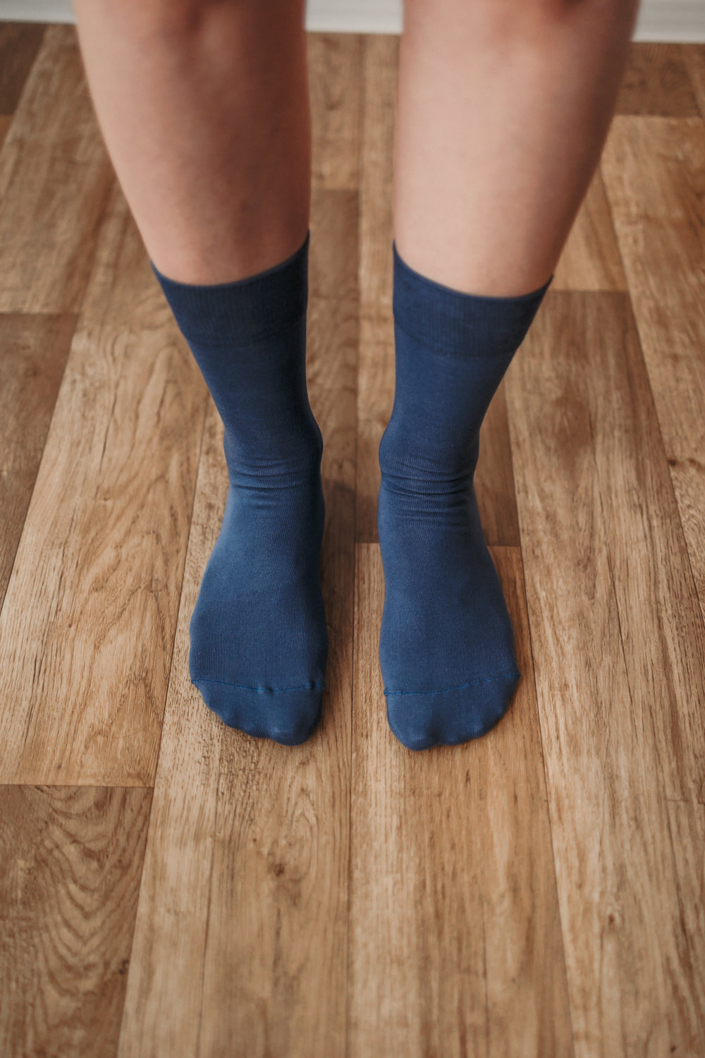 Barefoot Socks for Women & Men - Soft Crew Socks Essentials in Blue - Perfect for Yoga, Running and Home Comfort