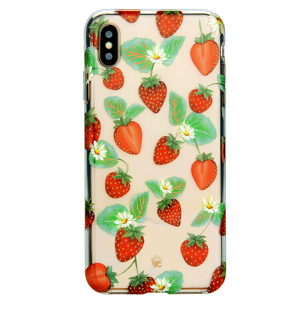 Strawberry Fields iPhone Case - Cute Floral Design Protective Cover for iPhone 13/14/15 Pro Max - Perfect for Everyday Use, Travel & Gift Giving