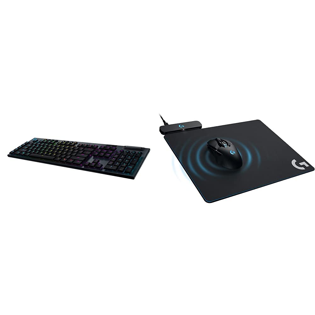 Logitech G915 Wireless Mechanical Gaming Keyboard (Tactile) with Powerplay Wireless Charging System - Black | Wireless RGB Backlit Keyboard for PC Gaming, Work & Typing | Compatible with G502 Lightspeed, G703, G903 & PRO Wireless Gaming Mice