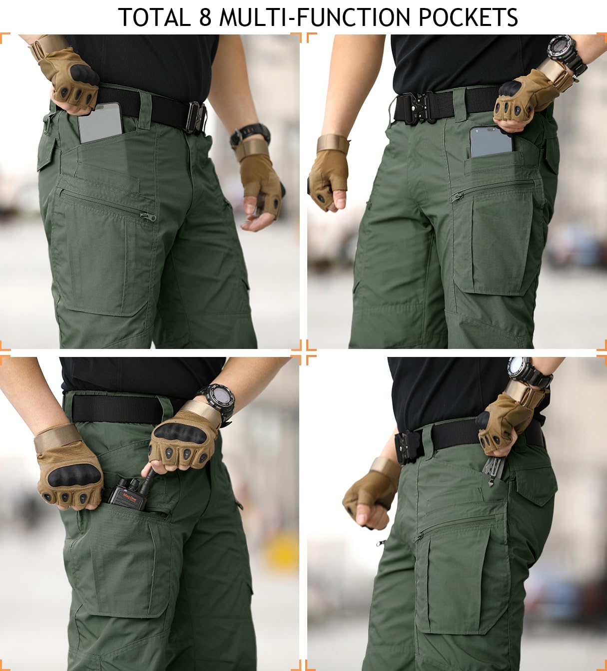 NAVEKULL Men's Tactical Hiking Pants - Lightweight Rip-Stop Military Cargo Pants for Outdoor Work, Camping & Adventure - Durable Army Combat Trousers for Hiking, Travel & Tactical Use