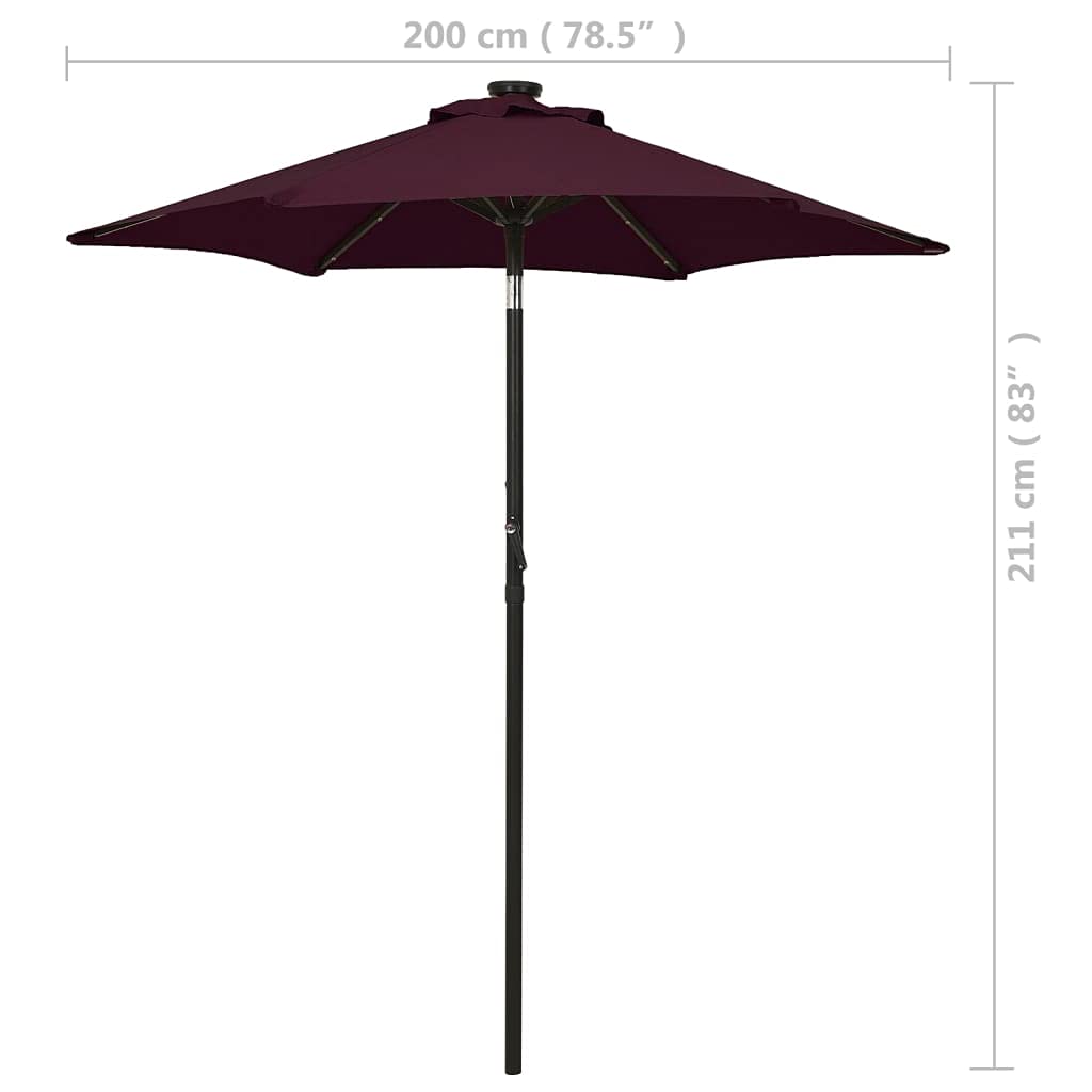 12 LED Solar Patio Umbrella with Crank & Tilt - 78.7