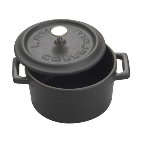 Arcata 922298 Mini Round Cast Iron Casserole Dish with Lid - 11.75 oz Enameled Dutch Oven for Baking, Serving & Stovetop Cooking - Perfect for Soups, Stews & Individual Desserts