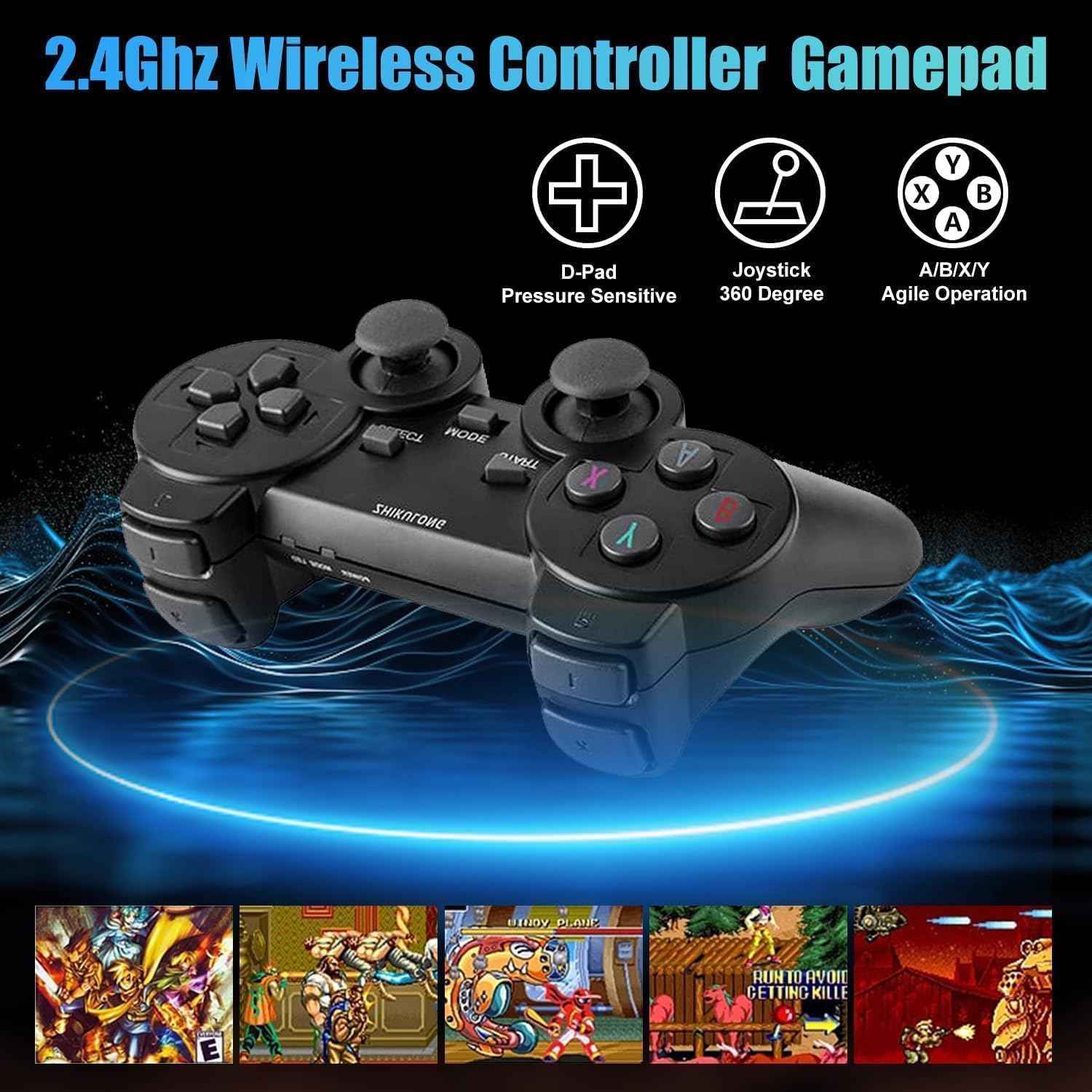 Retro Game Stick with 64GB Built-in Games - Wireless Plug & Play Retro Gaming Console for Classic Arcade & TV Gaming | Perfect for Family Fun & Nostalgic Entertainment