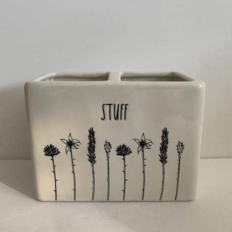 Rae Dunn STUFF Holder - 2020 Limited Edition Ceramic Mug - Rare Collectible for Coffee & Tea Lovers - Perfect for Home, Office & Gift Giving