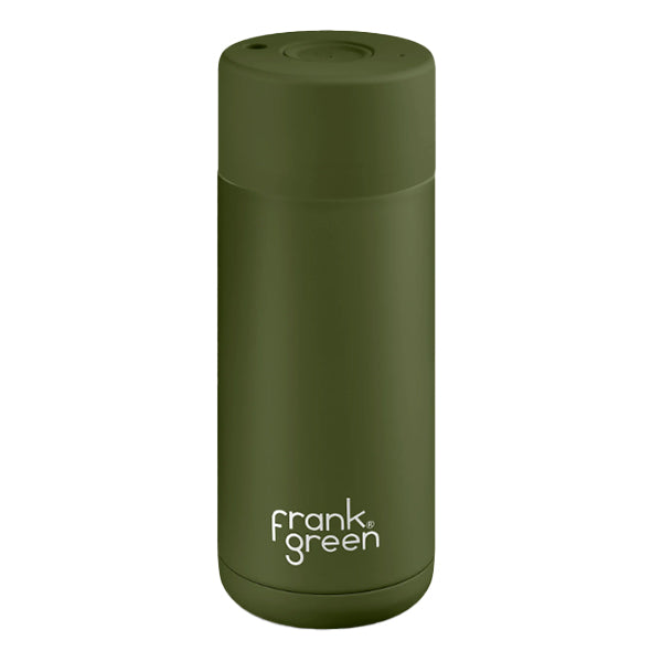 Frank Green Ceramic Cup - Reusable Coffee Mug with Lid, Leak-Proof & Insulated for Hot & Cold Drinks - Perfect for Office, Travel, and Outdoor Activities