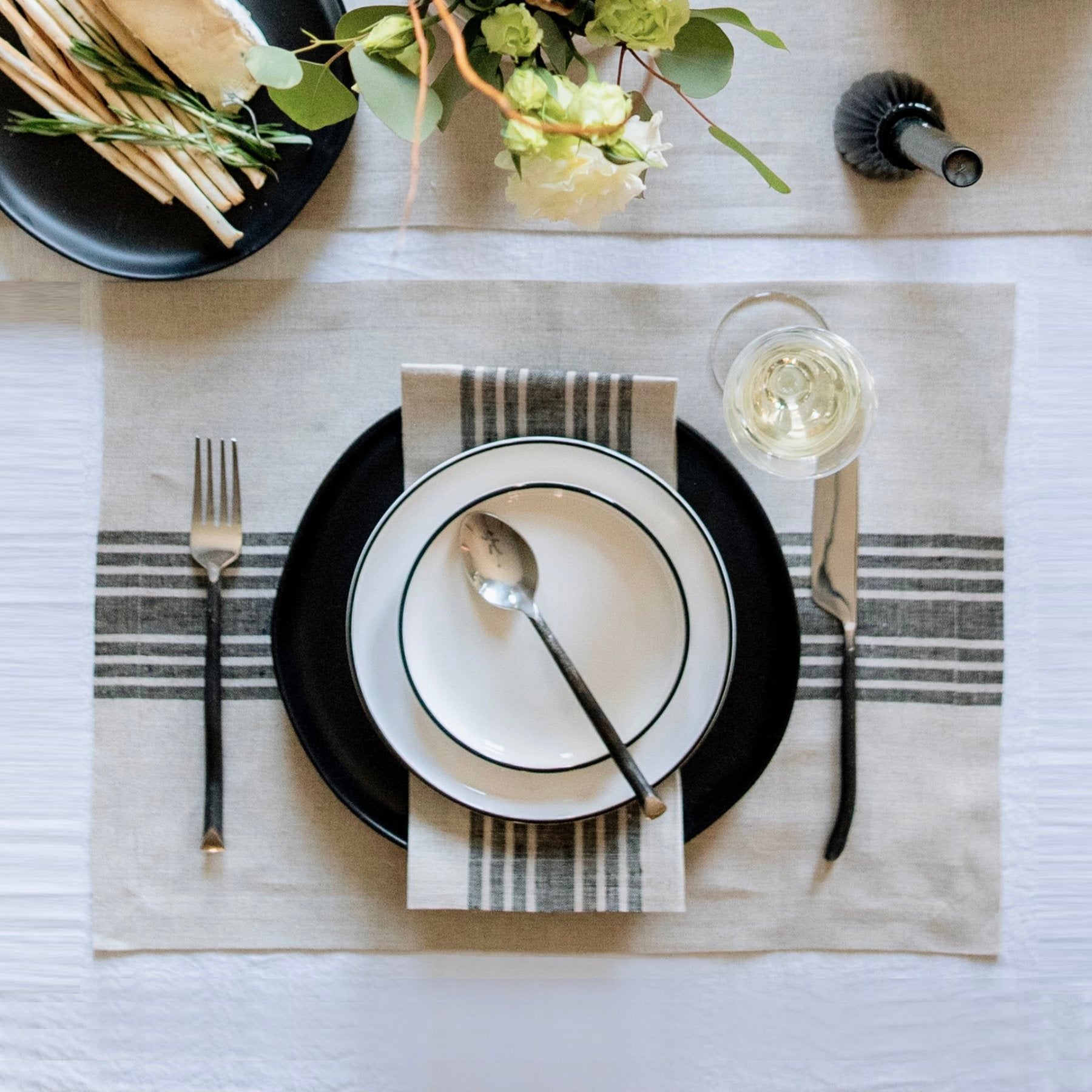 Farmhouse Style Placemats Set of 4 - Rustic Cotton Table Mats for Dining Room, Kitchen & Holiday Decor - Perfect for Thanksgiving, Christmas & Everyday Use