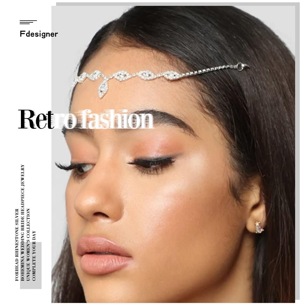 Sparkling Crystal Teardrop Rhinestone Headband for Women - Elegant Wedding Hair Jewelry & Bridal Headpiece (Silver) - Perfect for Weddings, Prom, Parties & Special Occasions