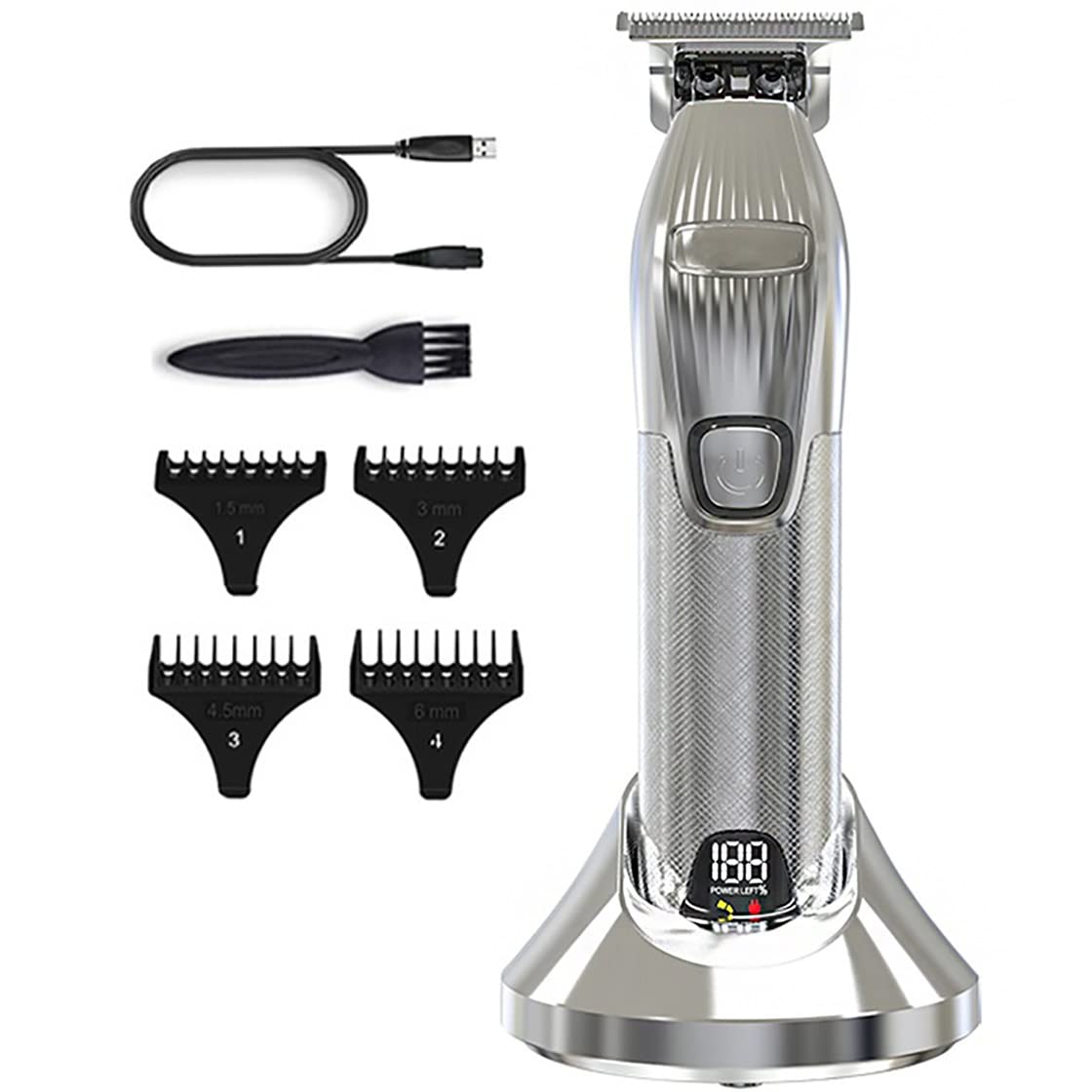 Professional Cordless Electric Hair Clipper & Barber Scissors Set for Men - Powerful Hair Trimmer with Charger Base | Perfect for Home Haircuts, Beard Grooming & Salon Styling