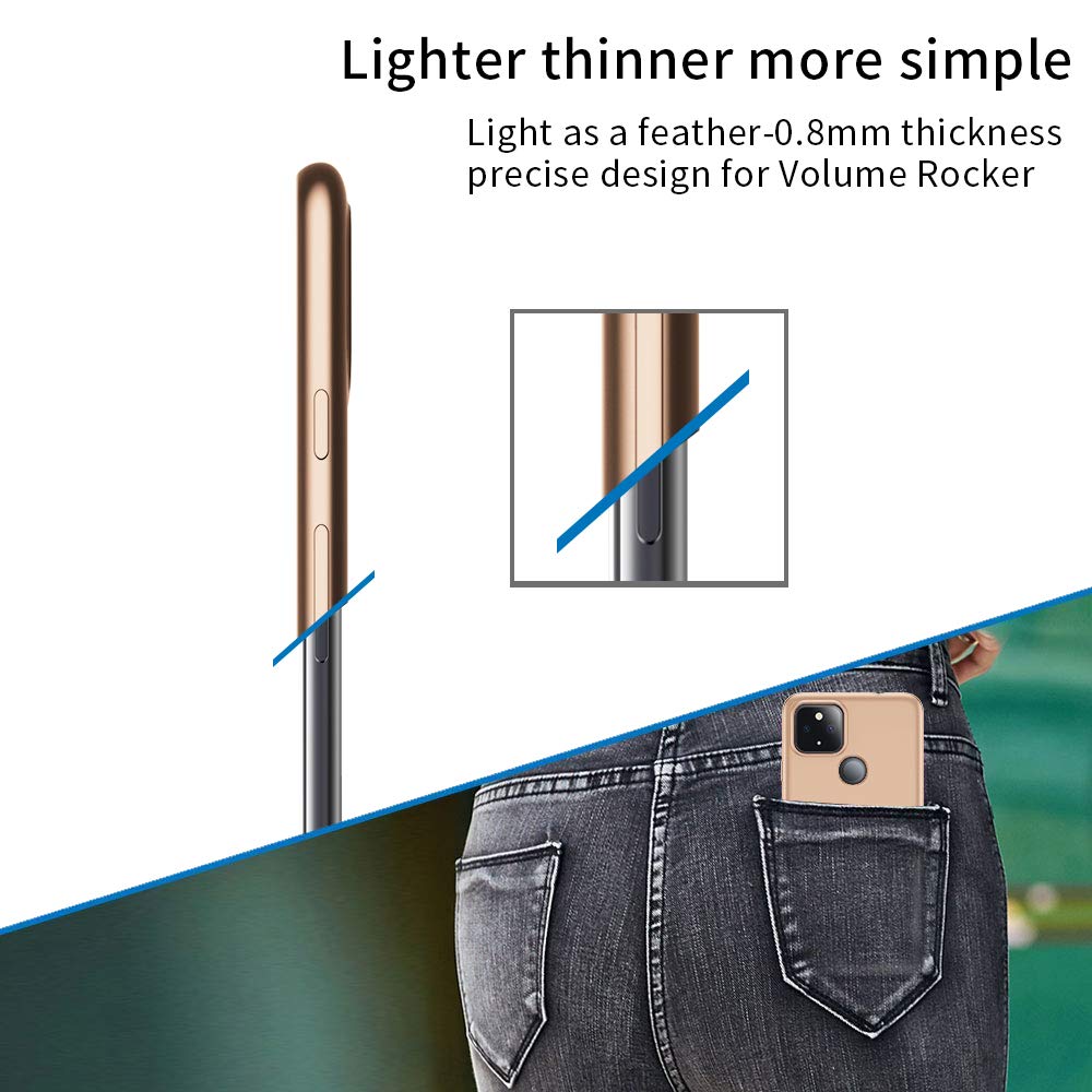 Google Pixel 5 5G Case Slim Fit Soft TPU Guardian Series Matte Finish Ultra-Thin Light Coating Grip Full Protective Cover - Gold, Perfect for Everyday Use and Travel