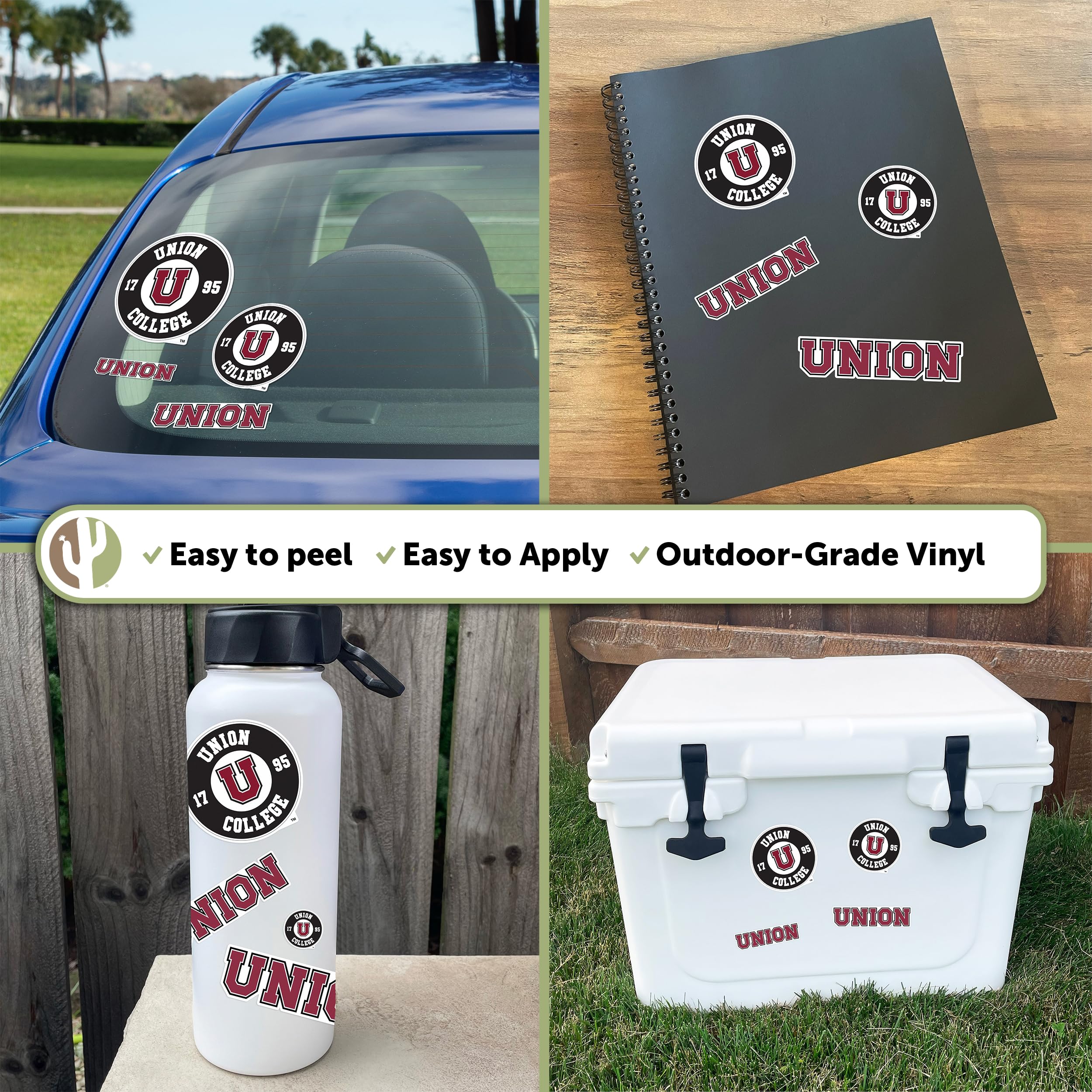 Desert Cactus Union College Dutchmen Vinyl Decals - Waterproof Stickers for Laptop, Water Bottle, Car & Scrapbook | Durable College Pride Decoration for Students & Alumni