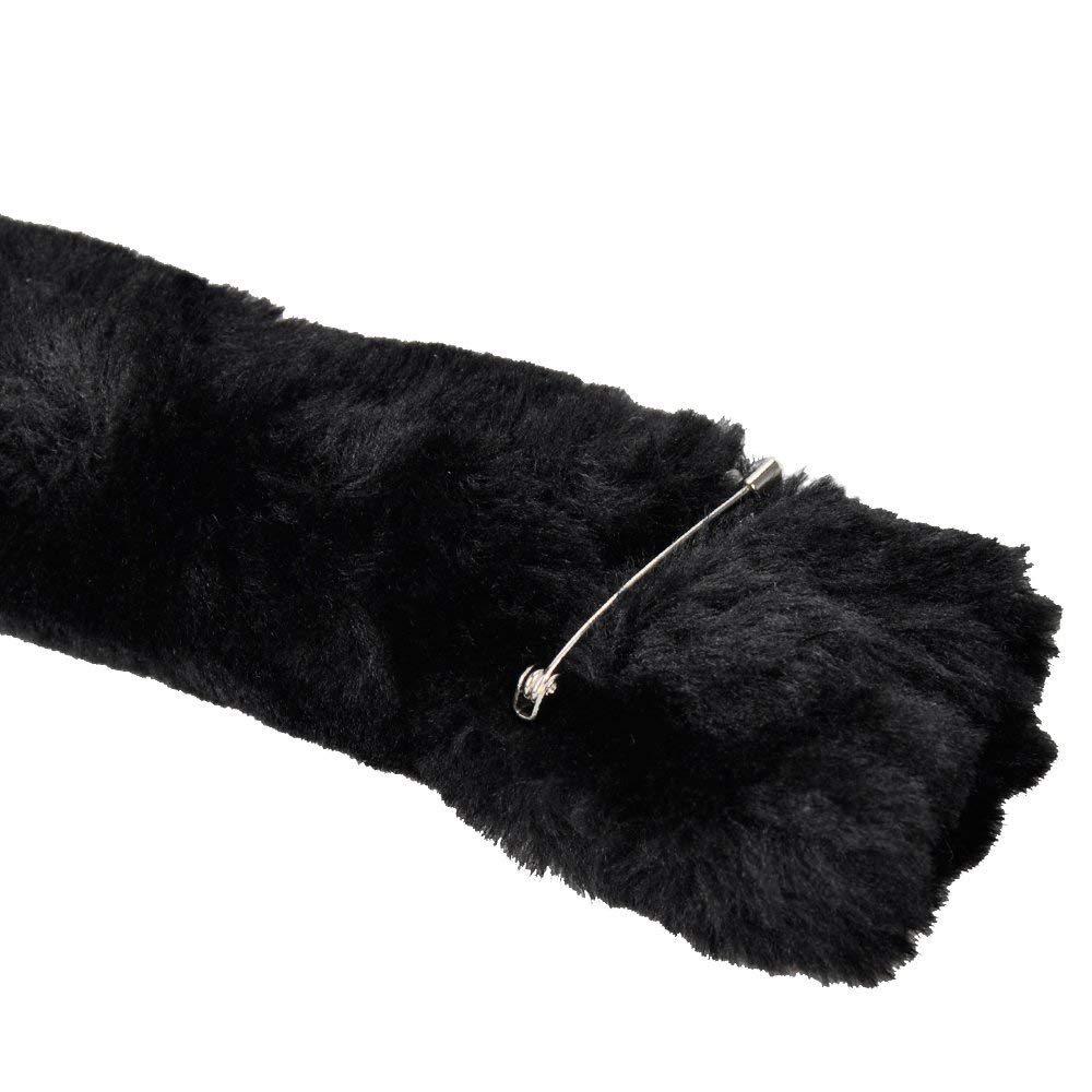 E-TING Black Cat Ears and Tail Set - Cosplay Costume Accessories for Halloween, Anime Conventions & Dress-Up Parties - Adjustable Cat Ear Headband with Matching Fluffy Tail