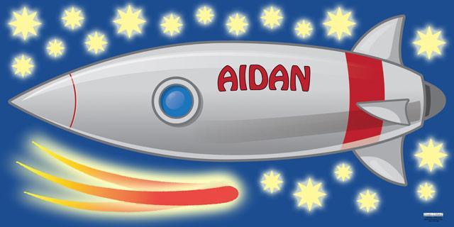 Rocket Ship Mural Wall Decal 3 Feet - Space Themed Kids Room Decor for Bedroom, Nursery & Playroom