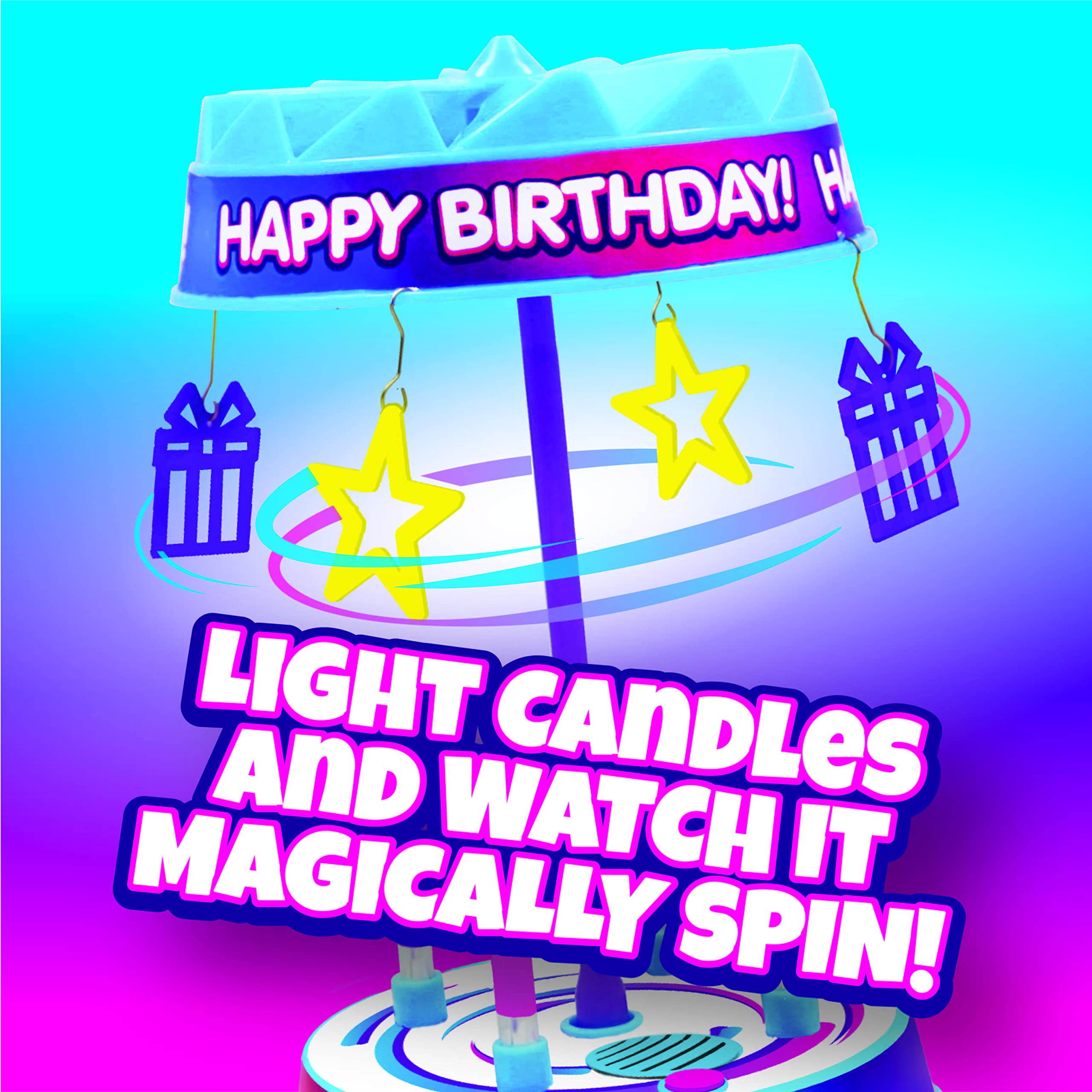 Spincredible Candle - Singing Spinning Cake Topper with Birthday Candle Air Cannon | Safe & Fun Way to Blow Out Candles | Perfect for Birthday Parties, Celebrations & Surprise Moments