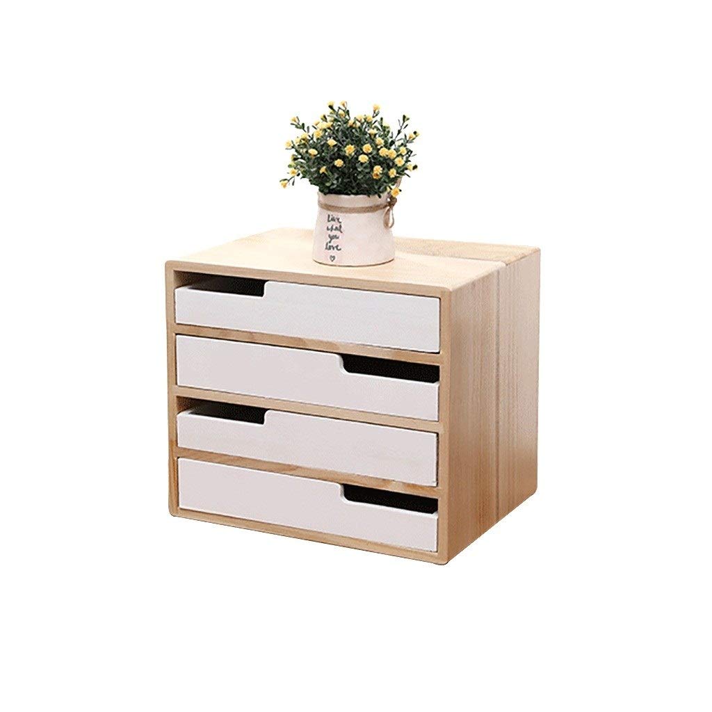 Modular Wood Stacking Storage Box with Multiple Drawers - Office Supplies Organizer for Desk Accessories, Mail & Stationery (4-Layers) - Perfect for Home Office, Study Desk & Craft Room Organization