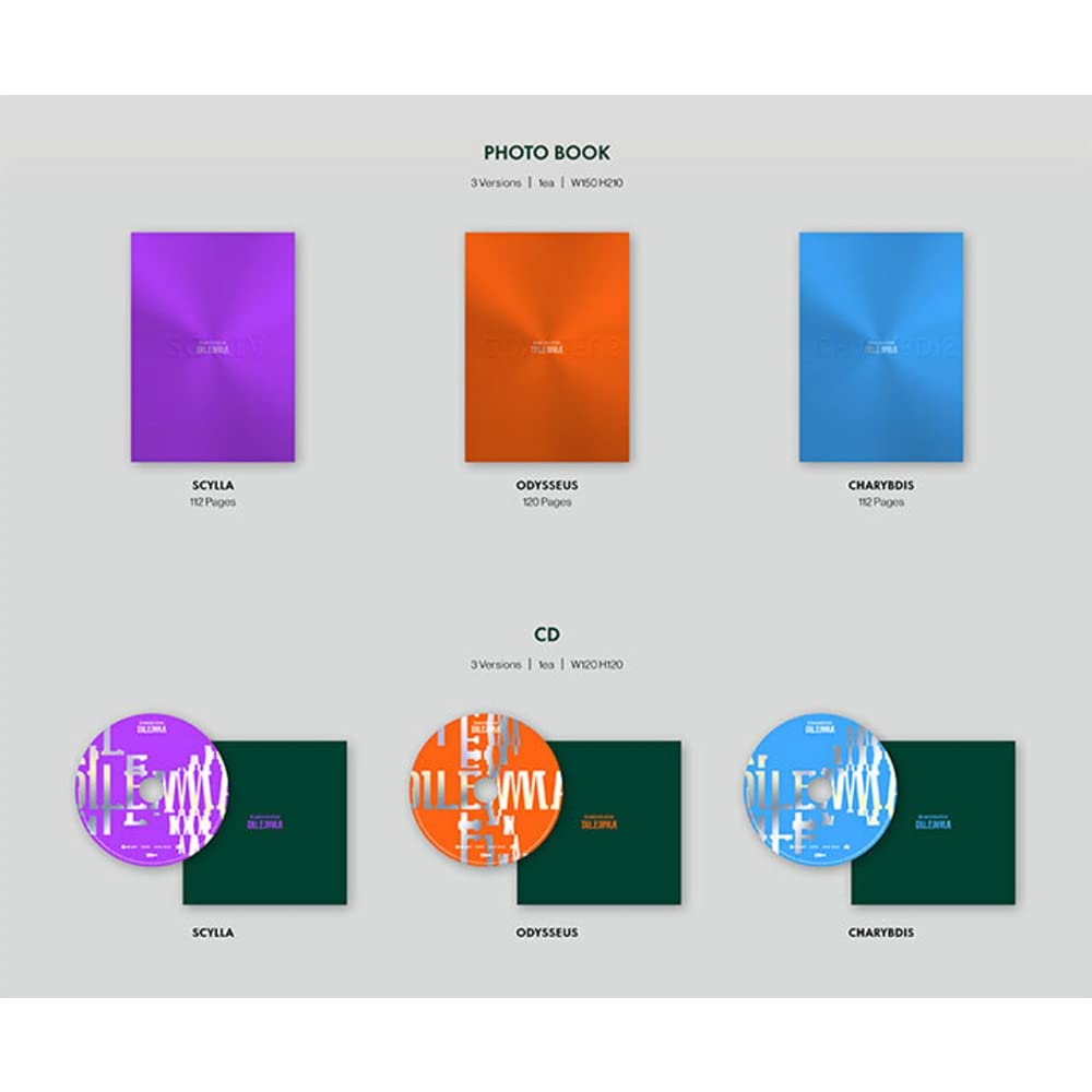 ENHYPEN Dimension Dilemma 1st Album Set (ODYSSEUS/SCYLLA/CHARYBDIS Versions) - K-Pop Collectible with Weverse Gift, Folded Poster & OS Player Card | Perfect for K-Pop Fans, Album Collectors and ENHYPEN Lightstick Owners