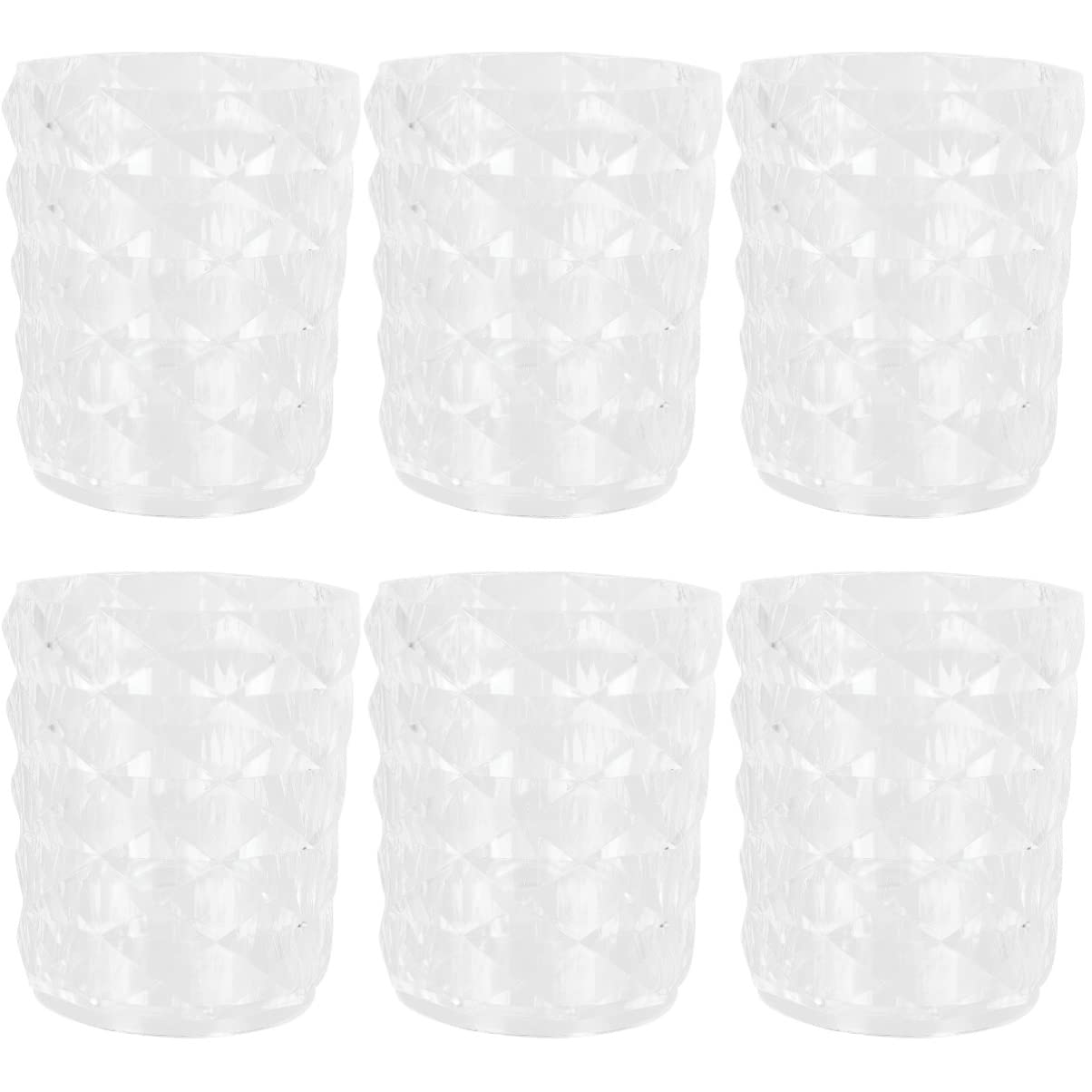 FRCOLOR 6-Piece Crystal Desk Organizer Set - Makeup Brush Holder, Pen Pencil Cup, Vanity Tray for Cosmetics & Office Supplies | Perfect for Makeup Vanity, Office Desk, Bathroom Counter & Gift Giving