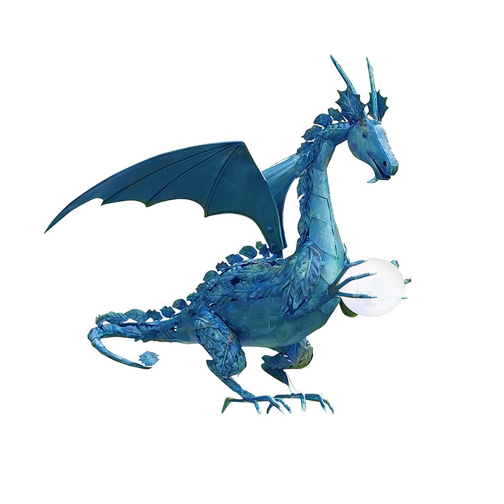 Solar Powered Dragon Statue with Glowing Pearl - Resin Outdoor Garden Decor for Lawn, Yard & Patio | Unique Home Decoration & Gift Idea for Fantasy Lovers