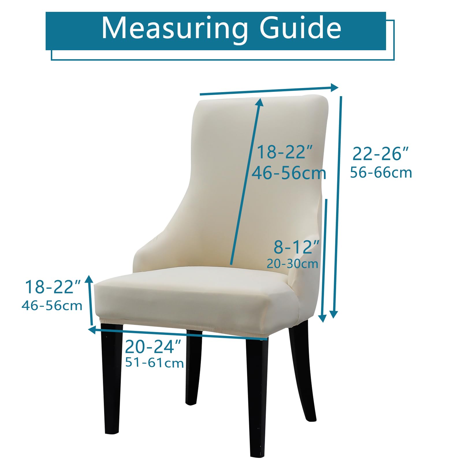 Liykimt Stretch Wingback Side Chair Slipcover - Washable Upholstered Armchair Cover with Nailhead Trim for Dining & Living Room - Perfect for Home Decor, Office, and Guest Seating