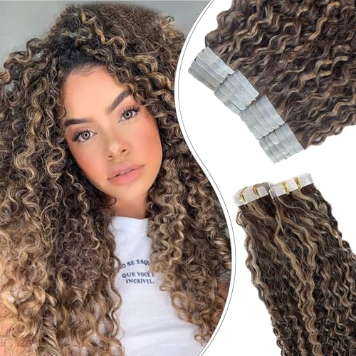 #0jerry curly-4P27(Brown to Blonde Highlights)