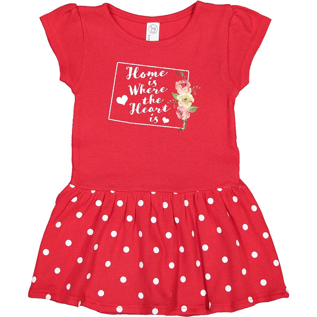 Inktastic Wyoming Home is Where The Heart is Watercolor Floral Baby Dress - Cute Outfit for Newborn Girls, Photo Shoots & Special Occasions