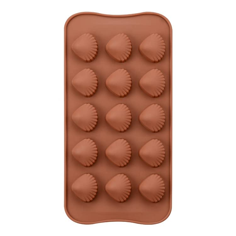 Premium 15-Cavity Silicone Sea Shell Chocolate Mold for Baking, Candy Making & Ice Cubes - Perfect for DIY Desserts, Party Treats & Summer Cocktails