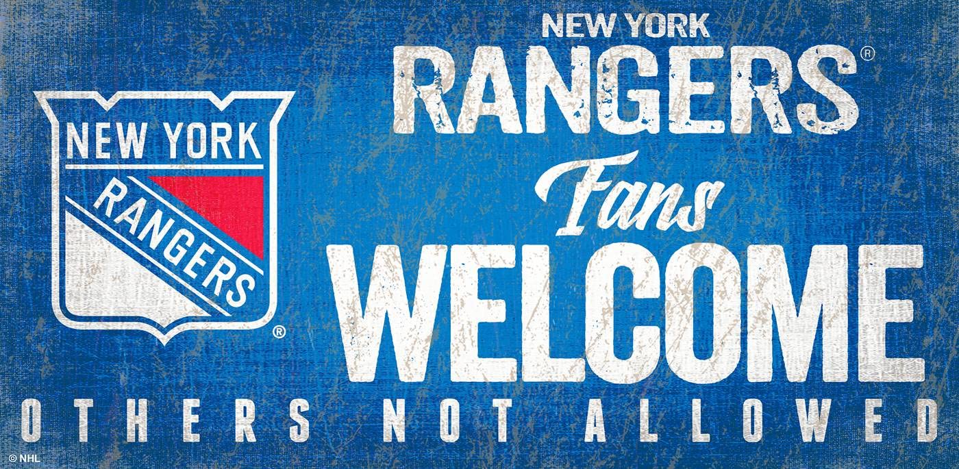 New York Rangers NHL Welcome Sign - Team Colors, 6x12 Inches - Perfect for Home, Office & Game Room Decor