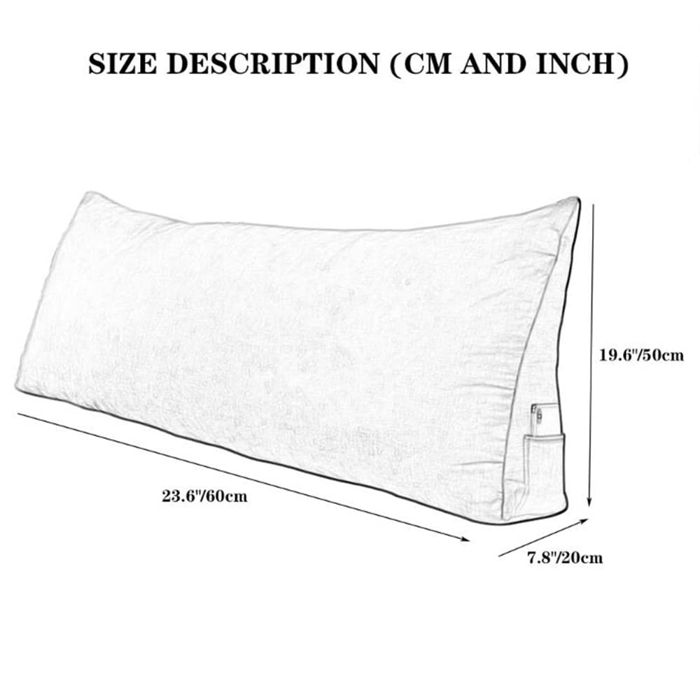Triangular Headboard Pillow - Soft Wedge Cushion for Back Support, Reading & Relaxing - Large 23.6