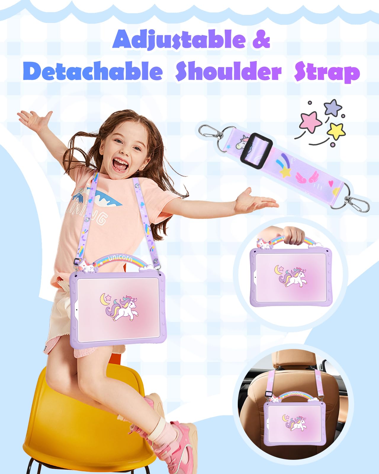 Cute Cartoon Purple iPad Air 5th/4th Gen 10.9