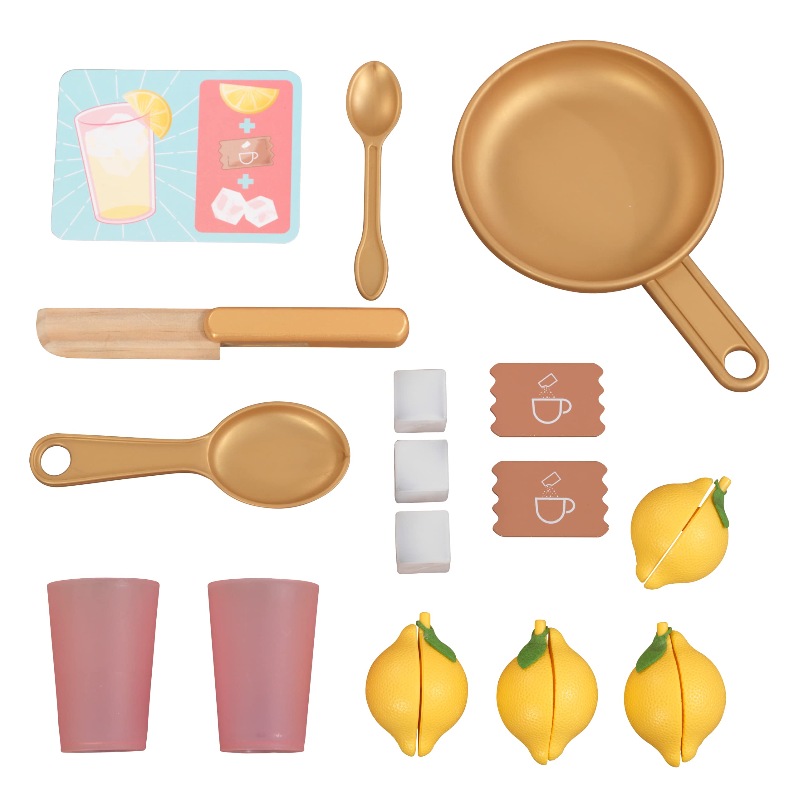 KidKraft Happy Harvest Wooden Play Kitchen Set for Kids with Play Food, Accessories & Working Ice Maker - Pretend Cooking Toy for Toddlers & Preschoolers - Perfect for Imaginative Play, Role Playing & Early Learning at Home or Classroom