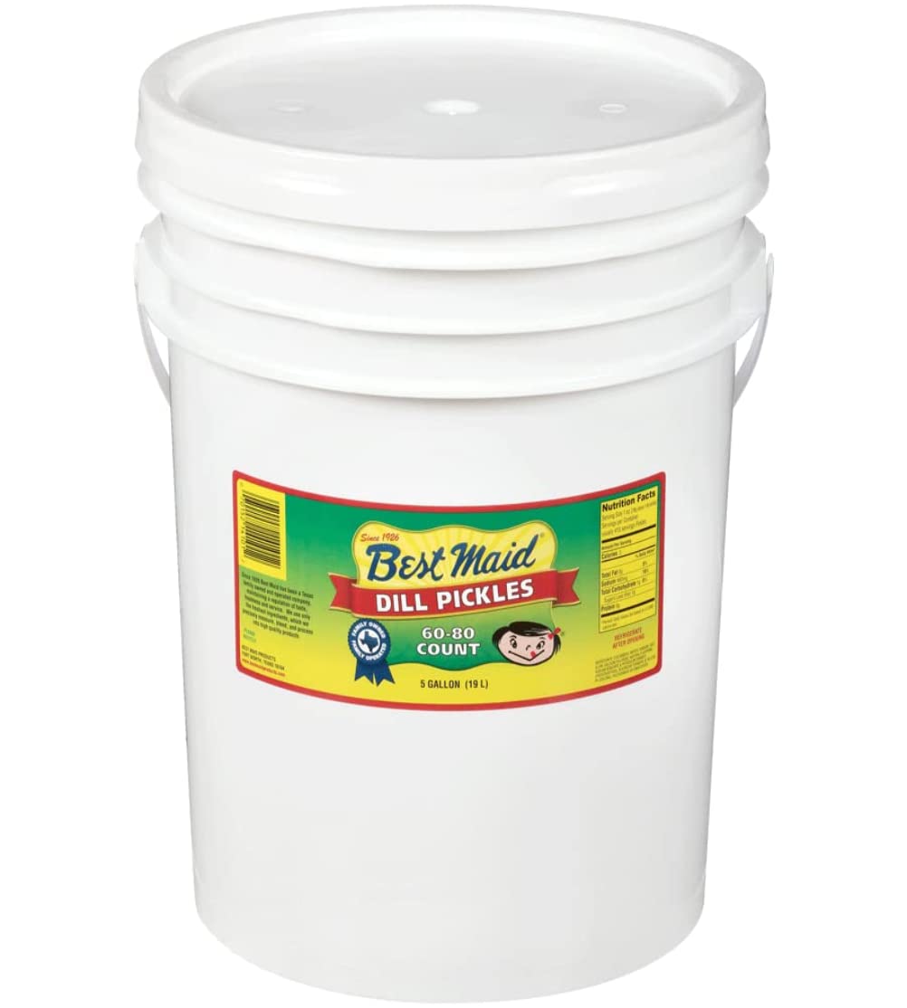 Best Maid Dill Pickles 5 Gallons (60-80 Count) | Bulk Foodservice Pickles for Concession Stands & Restaurants | Gourmet American-Grown Pickles | Perfect for Catering, BBQ Parties & Snack Bars