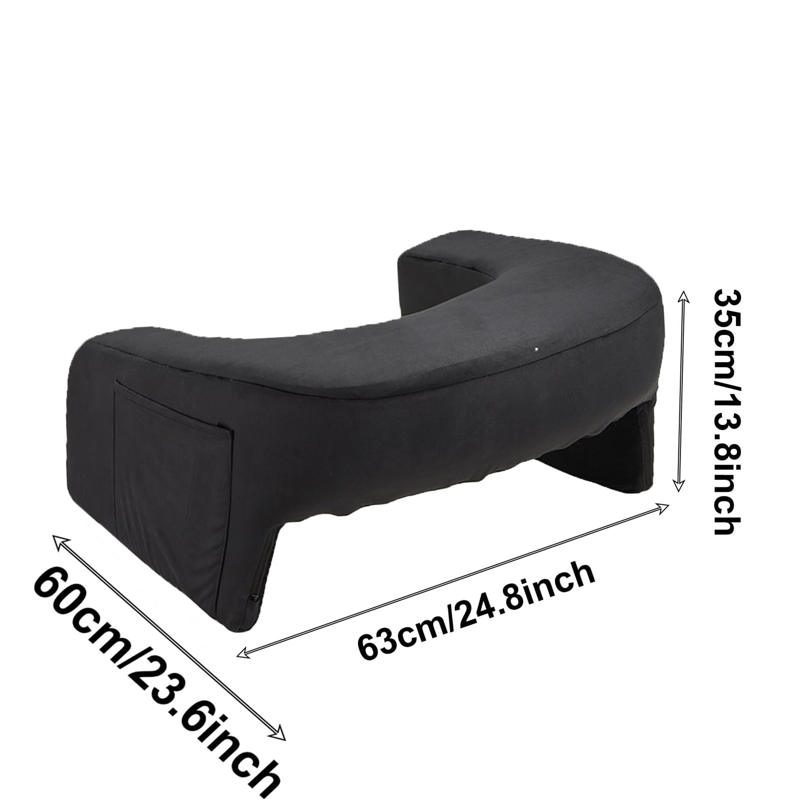 Memory Foam Reading & Gaming Pillow - Ergonomic Bed Rest Pillow for Reading, Working, Gaming in Bed, Couch, Floor or Chair - Perfect for Home Office, Dorm Room & Relaxation (Black)