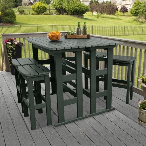 Lehigh 6-Piece Bar Height Balcony Patio Set - Outdoor Dining & Entertaining Furniture for Small Spaces