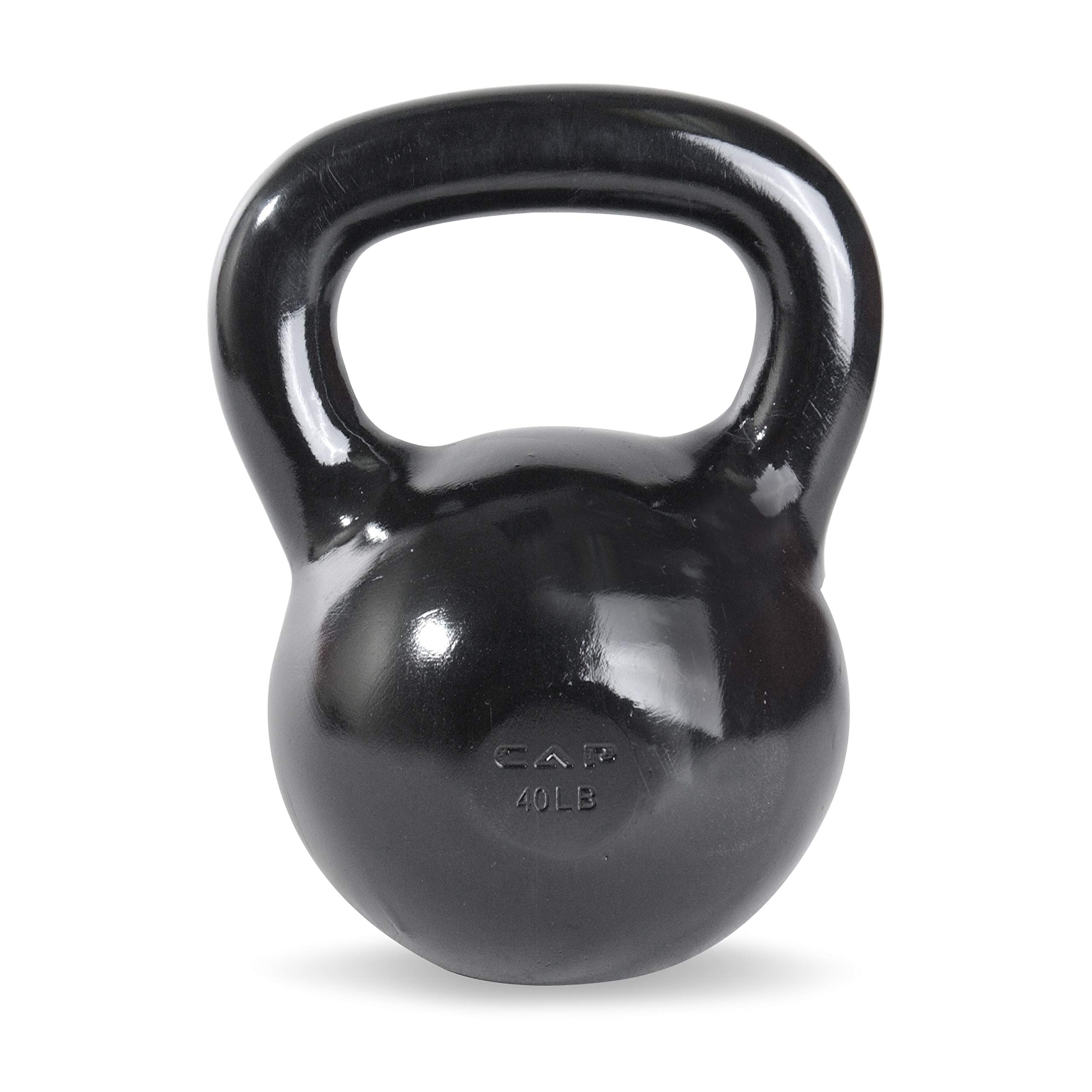 Premium Cap Barbell Enamel Coated Cast Iron Kettlebell - Home Gym Equipment for Strength Training, CrossFit, HIIT & Functional Fitness Workouts