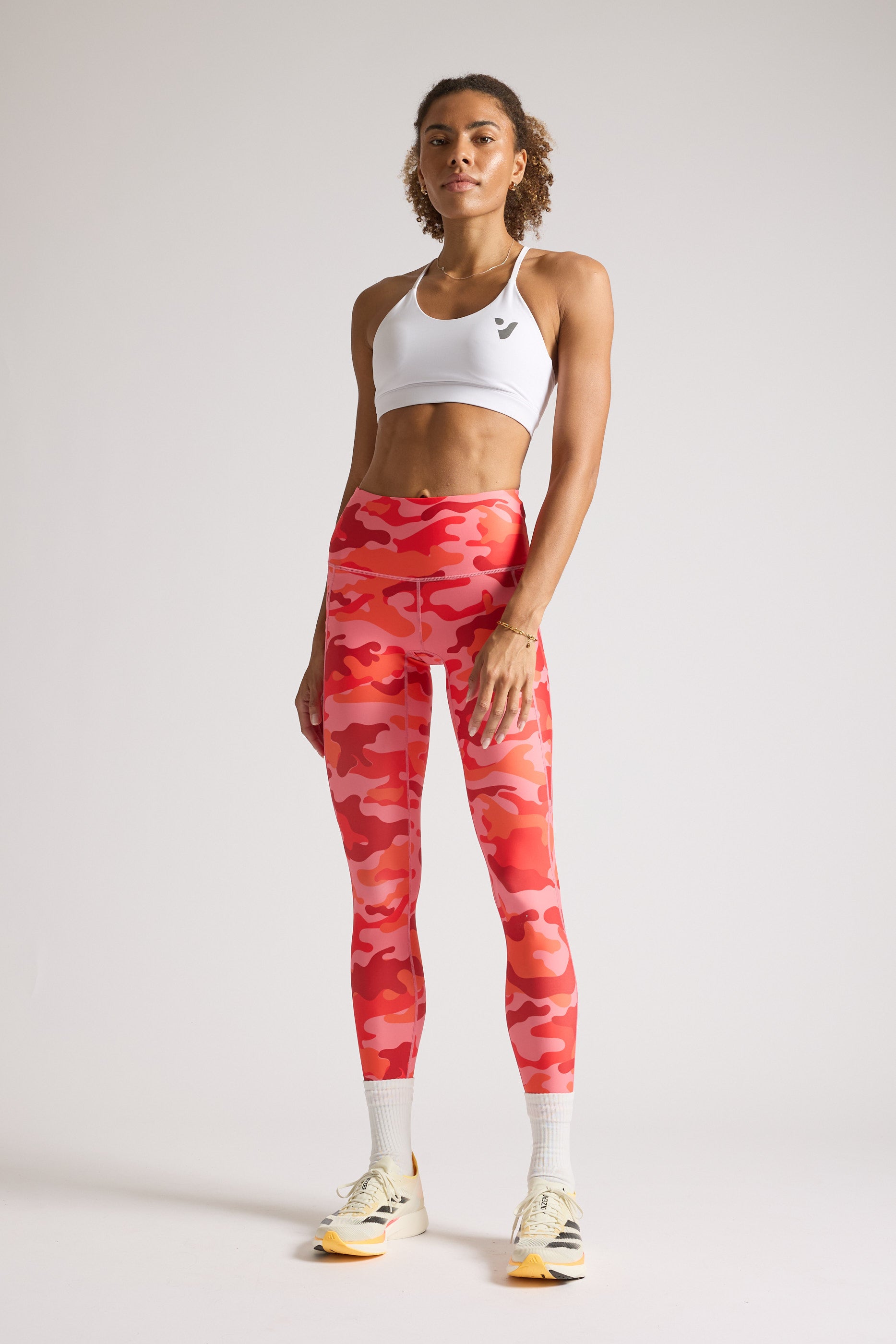 Orange Camo Leggings for Women - High Waisted Yoga Pants, Stretchy Workout Tights - Perfect for Running, Gym, Fitness & Outdoor Activities