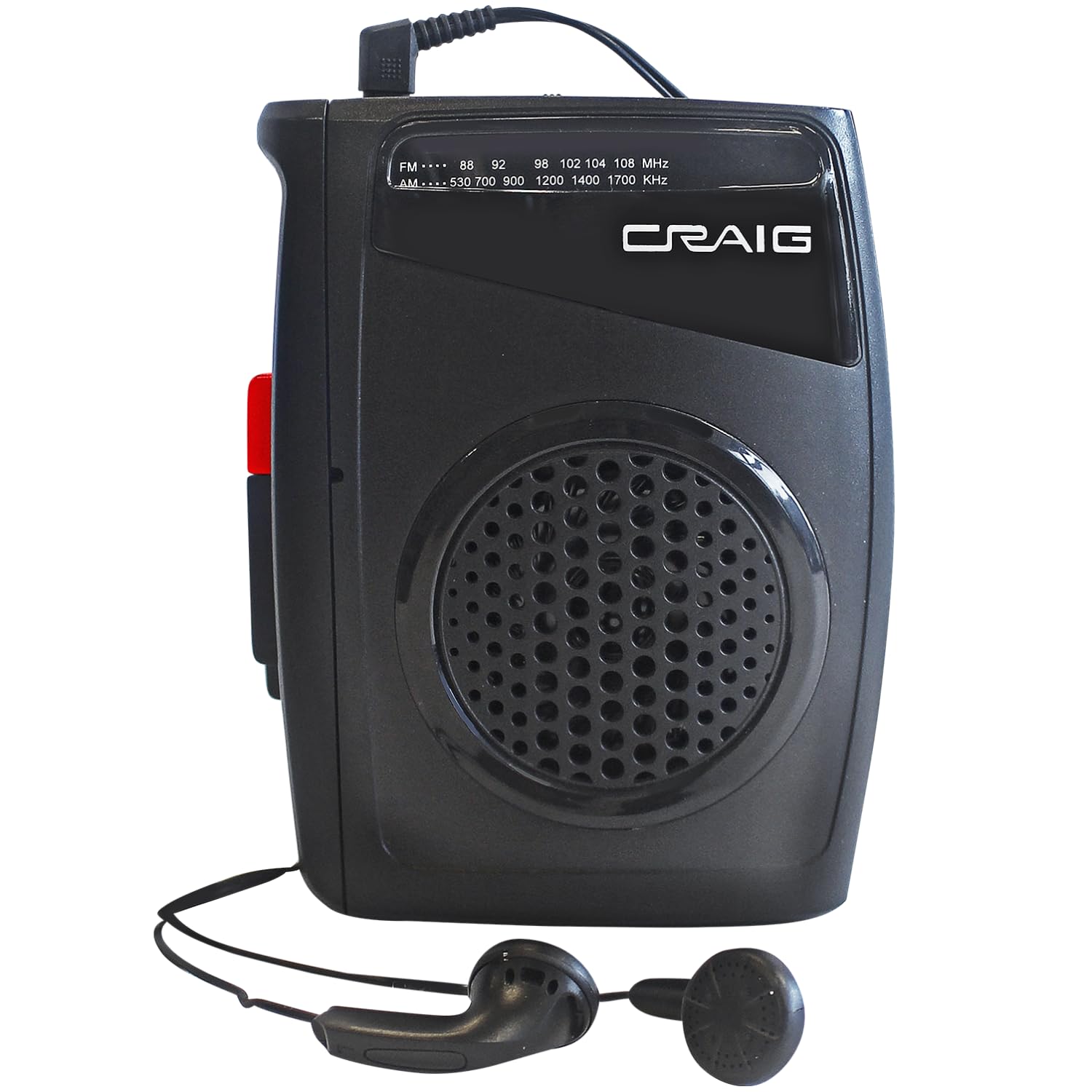 Portable Craig Stereo Cassette Player Recorder with AM/FM Radio, Built-in Microphone & Headphones - Perfect for Music Lovers, Vintage Audio Enthusiasts & Home Recording (Ideal for Road Trips, Workouts & Nostalgic Listening)