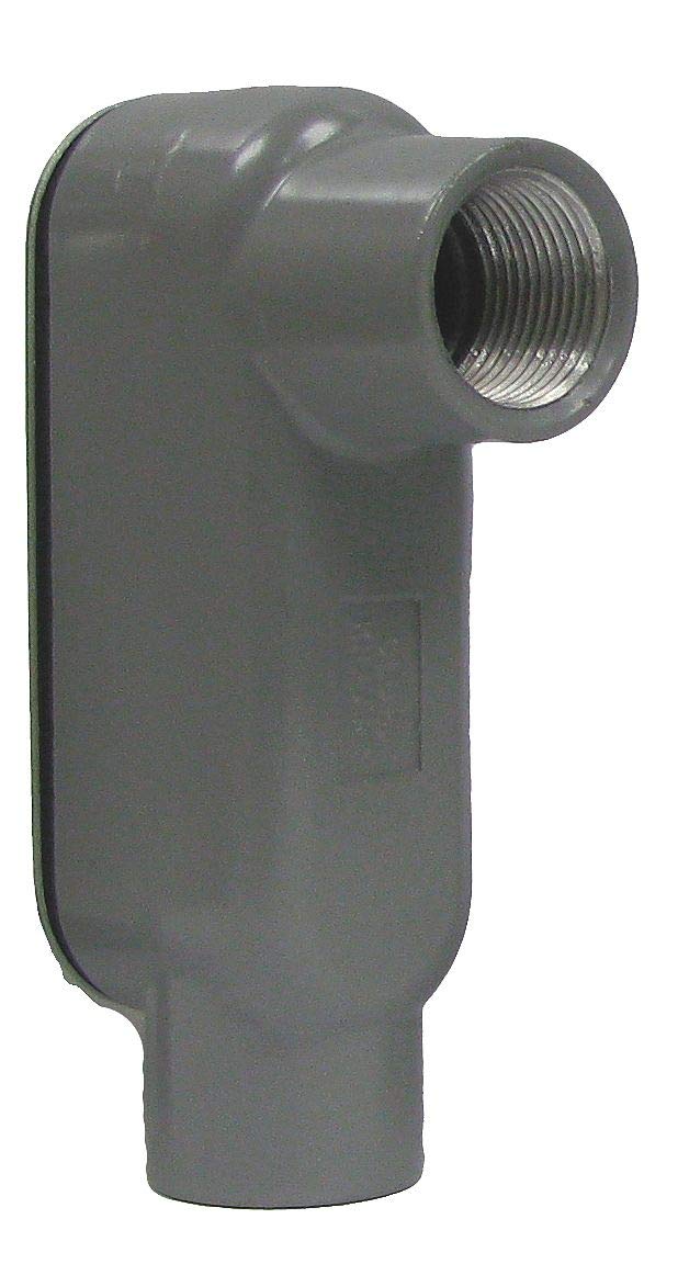 OLB-6CG Aluminum Conduit Outlet Body with Cover - LB Style, Threaded Flat for Electrical Wiring | Ideal for Commercial & Residential Electrical Installations