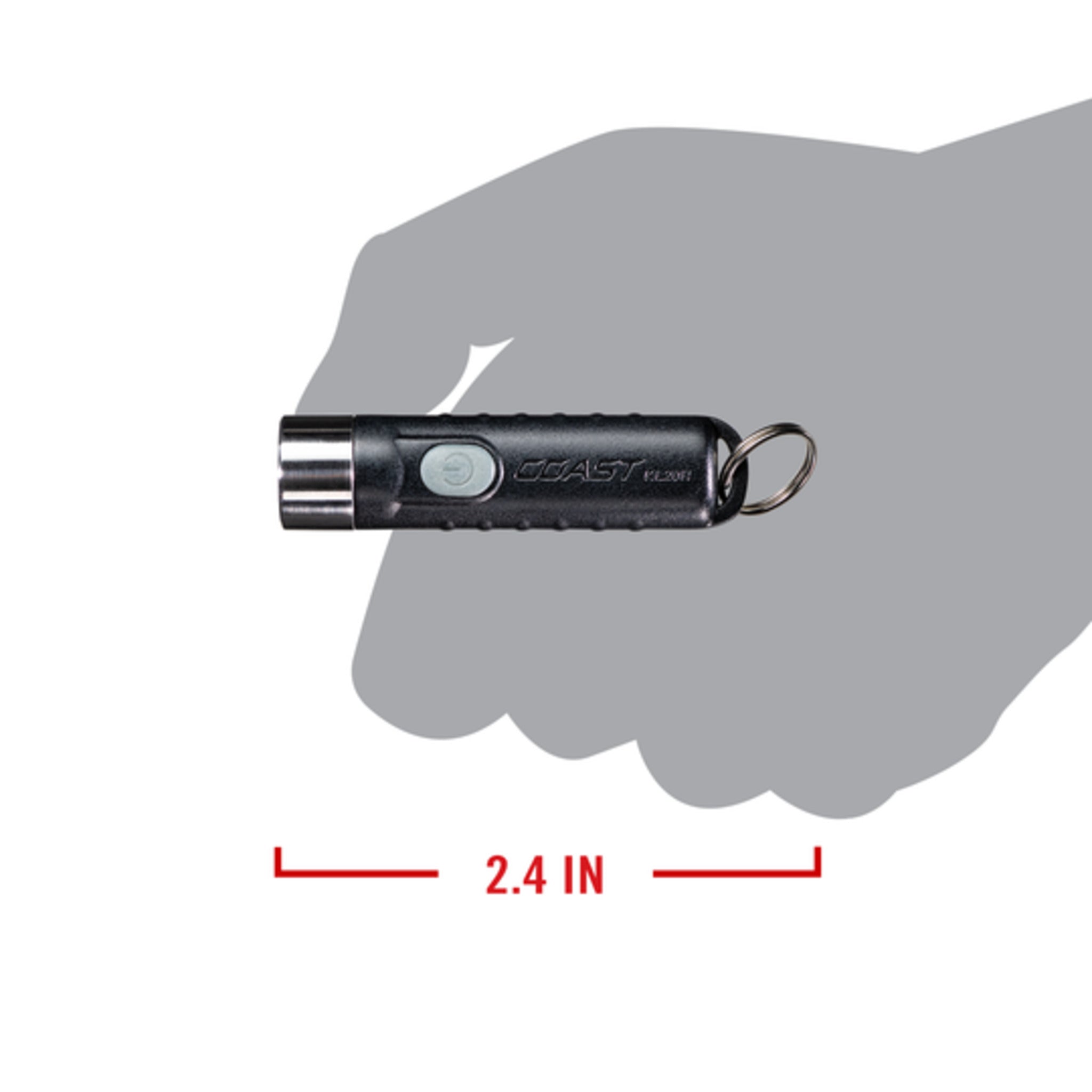 Coast® KL20R Rechargeable Mini Keychain Flashlight - 320 Lumens, 73M Beam, USB-C Charging, 3 Light Modes, Compact & IP54 Waterproof for Camping, Hiking, Emergency, and Everyday Carry (EDC)