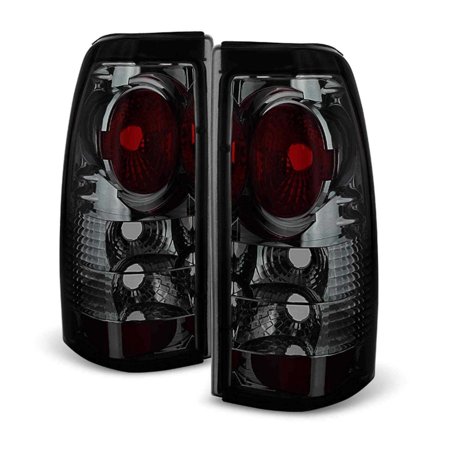 AKKON Smoked LED Tail Brake Lights + 3rd Cargo Lamp for 1999-2002 Chevy Silverado & 1999-2006 GMC Sierra 1500/2500 Pickup Trucks - Upgrade Your Truck's Style & Visibility for Night Driving & Off-Road Adventures