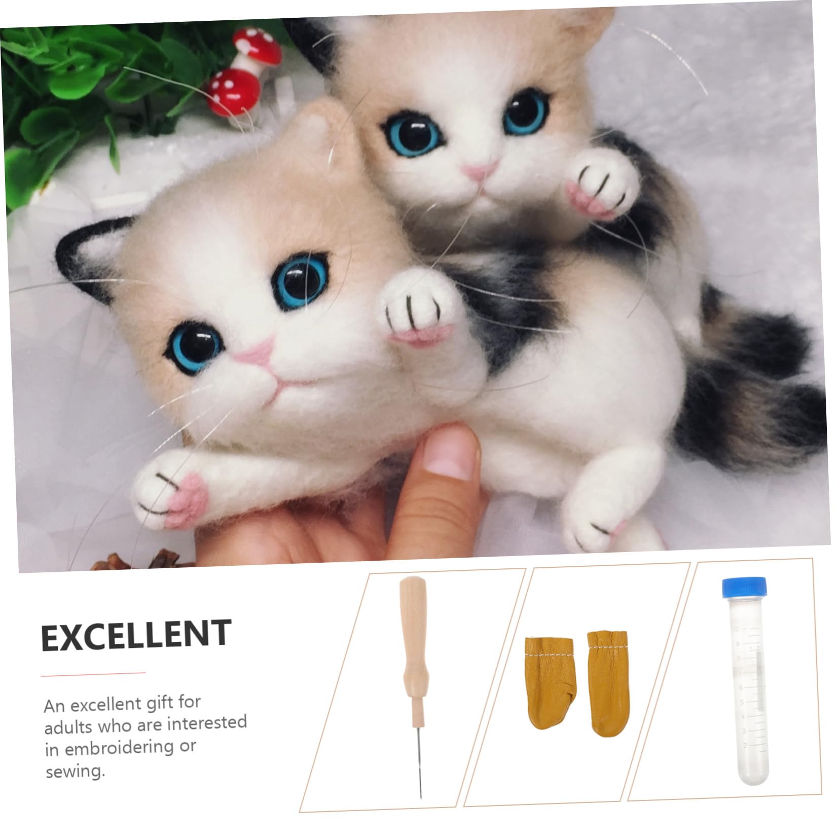 Wakauto 1 Set Wool Felting Needle Tool Kit - Adjustable Punch Needle, DIY Embroidery Stencils, Manual Sewing Needles for Punch Needle Embroidery & Craft Projects | Perfect for DIY Felt Art, Home Decor & Handmade Gifts
