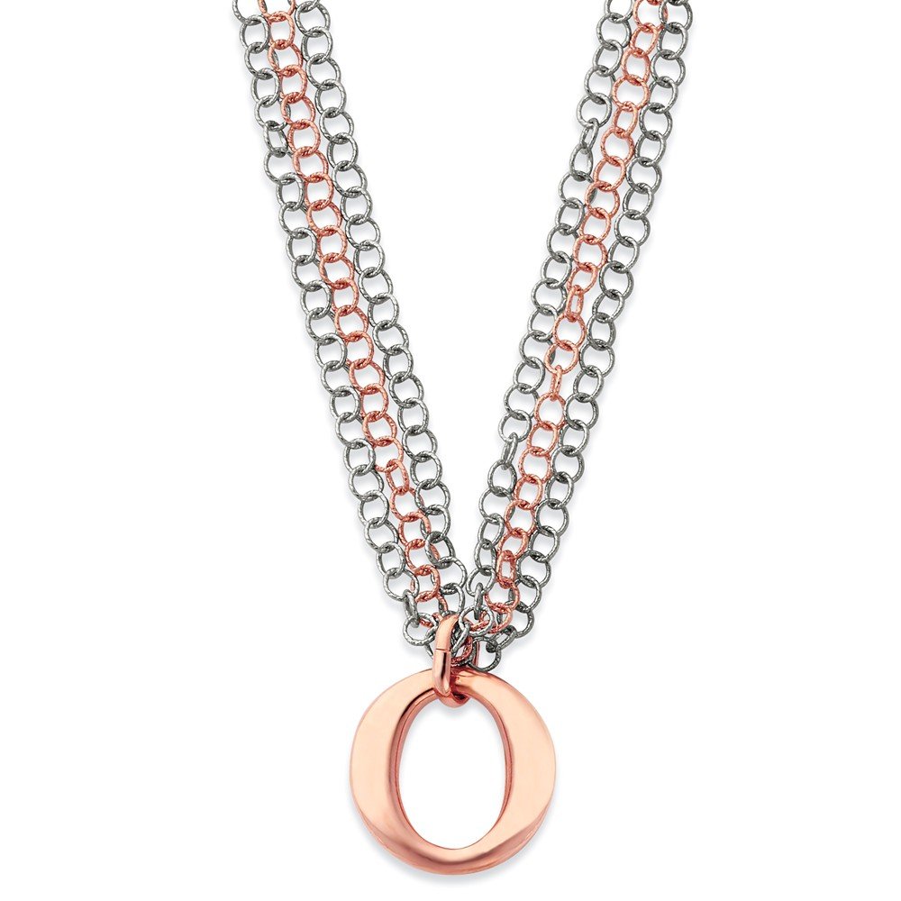 Elegant Sterling Silver & Rose Gold Vermeil Multi-Strand Circle Necklace for Women | Perfect for Weddings, Parties & Everyday Wear