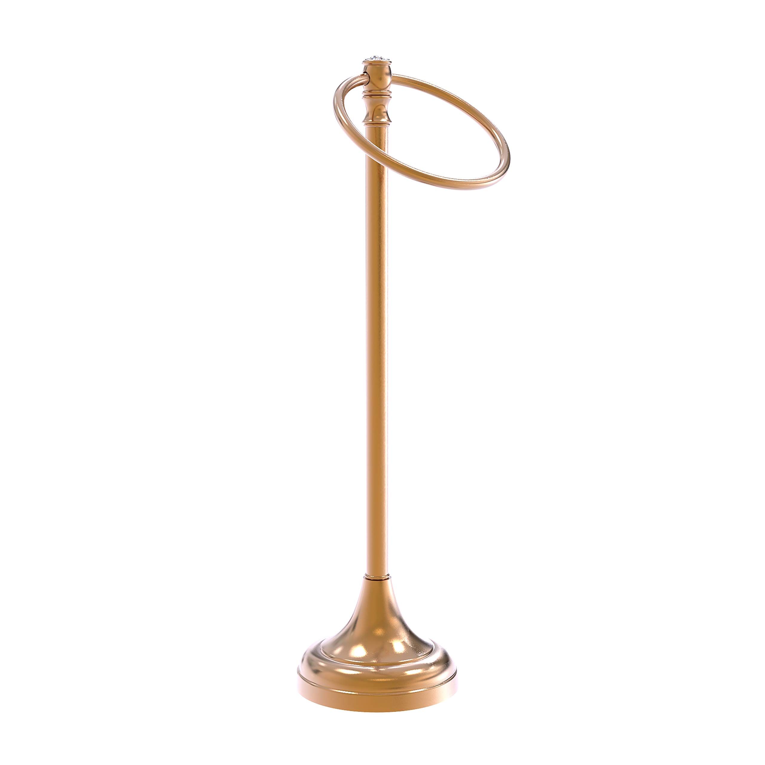 Allied Brass CC-54 Carolina Crystal Collection Ring Stand Guest Towel Holder - Brushed Bronze Bathroom Decor for Powder Room, Guest Bath & Luxury Home Decor