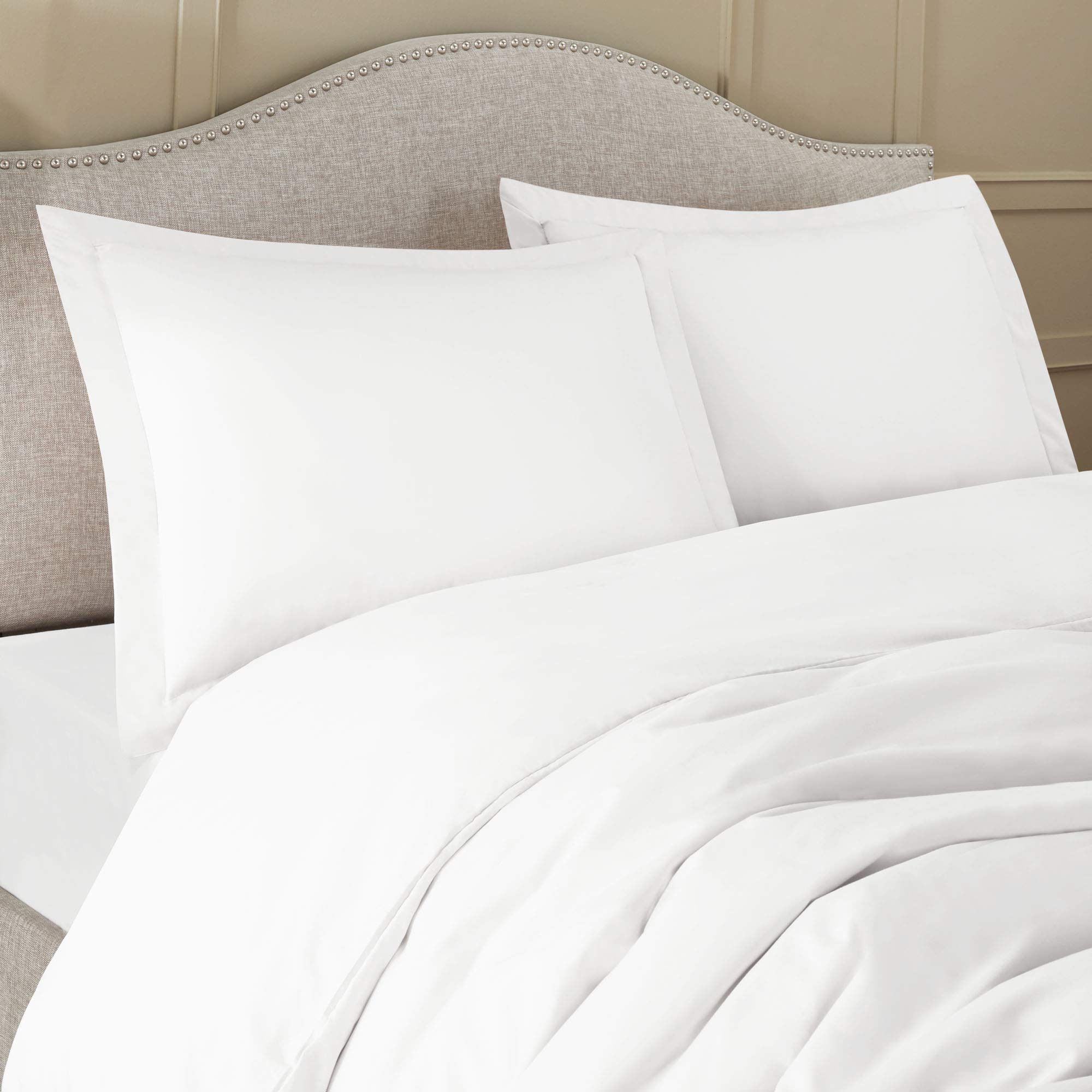Premium King Size Bedding Set - 7-Piece Microfiber Comforter Set with Duvet Cover & Pillow Shams | Ultra Soft White Bedding for Master Bedroom | Perfect for Home, Hotel, and Guest Room Decor