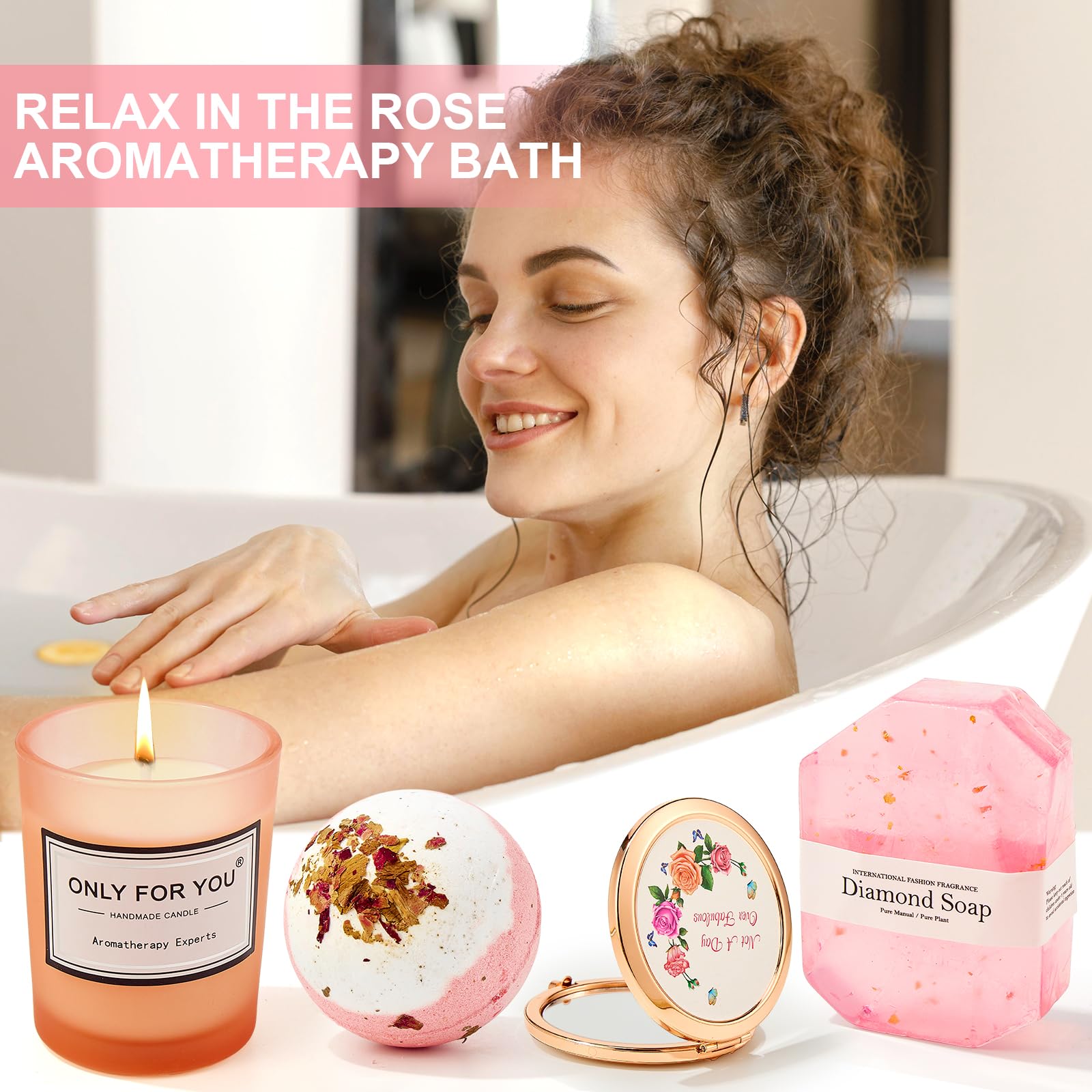 Relaxing Spa Gift Box Set for Women - Birthday Gifts for Mom, Sister & Best Friend | Luxury Self-Care Basket with Bath Bombs, Candles & More | Perfect for Birthdays, Mother's Day & Stress Relief